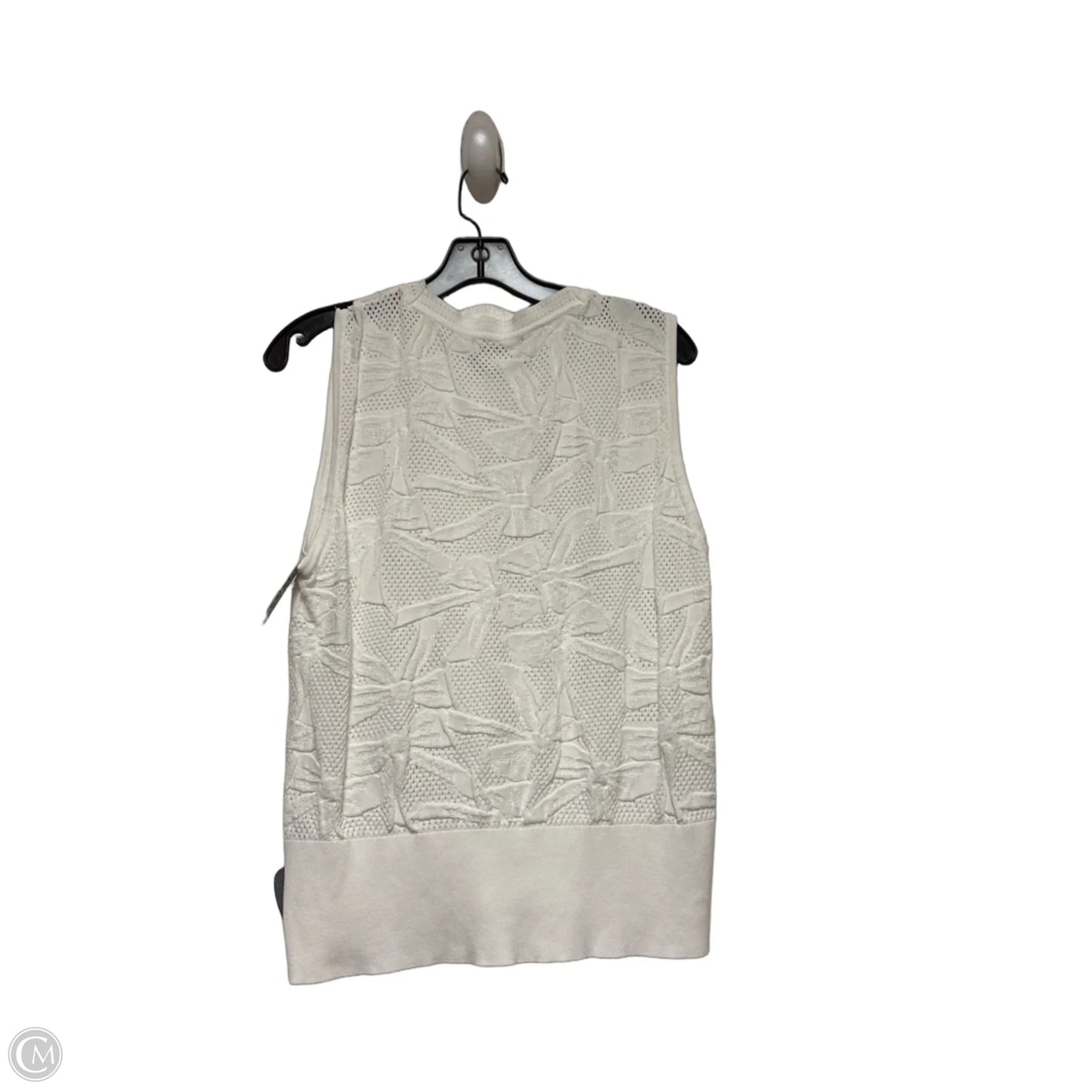 Top Sleeveless Designer By Karl Lagerfeld In White, Size: L