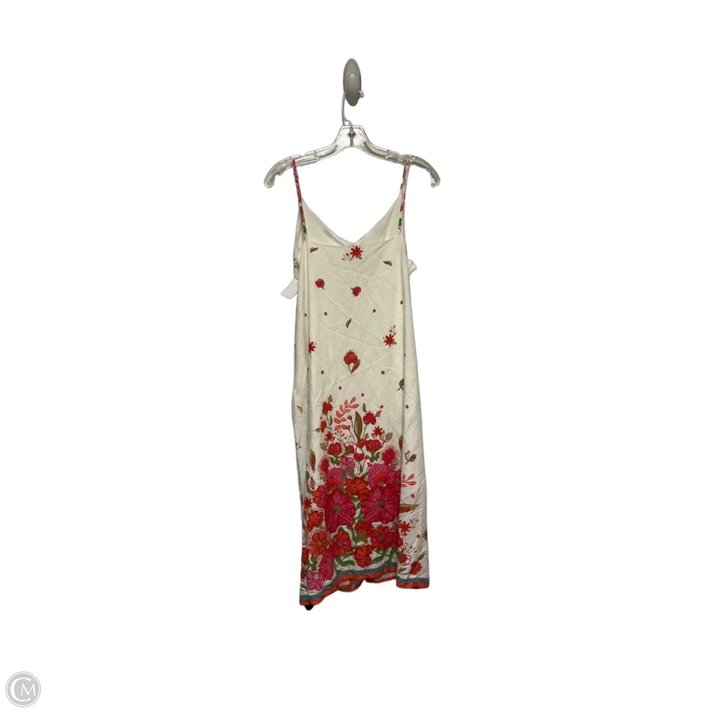Dress Casual Midi By Skies Are Blue In Red & White, Size: L