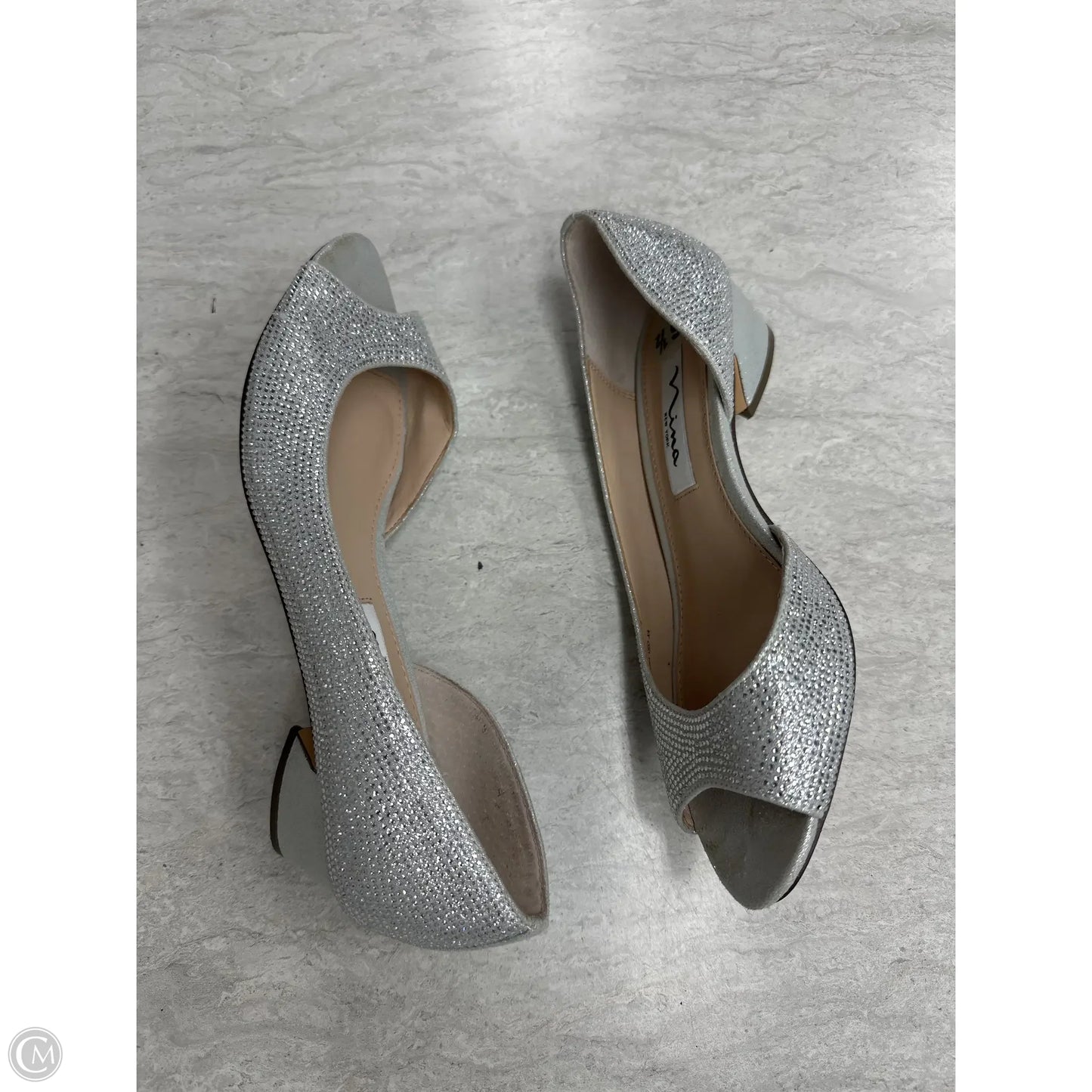 Shoes Heels Kitten By Nina In Silver, Size: 6.5