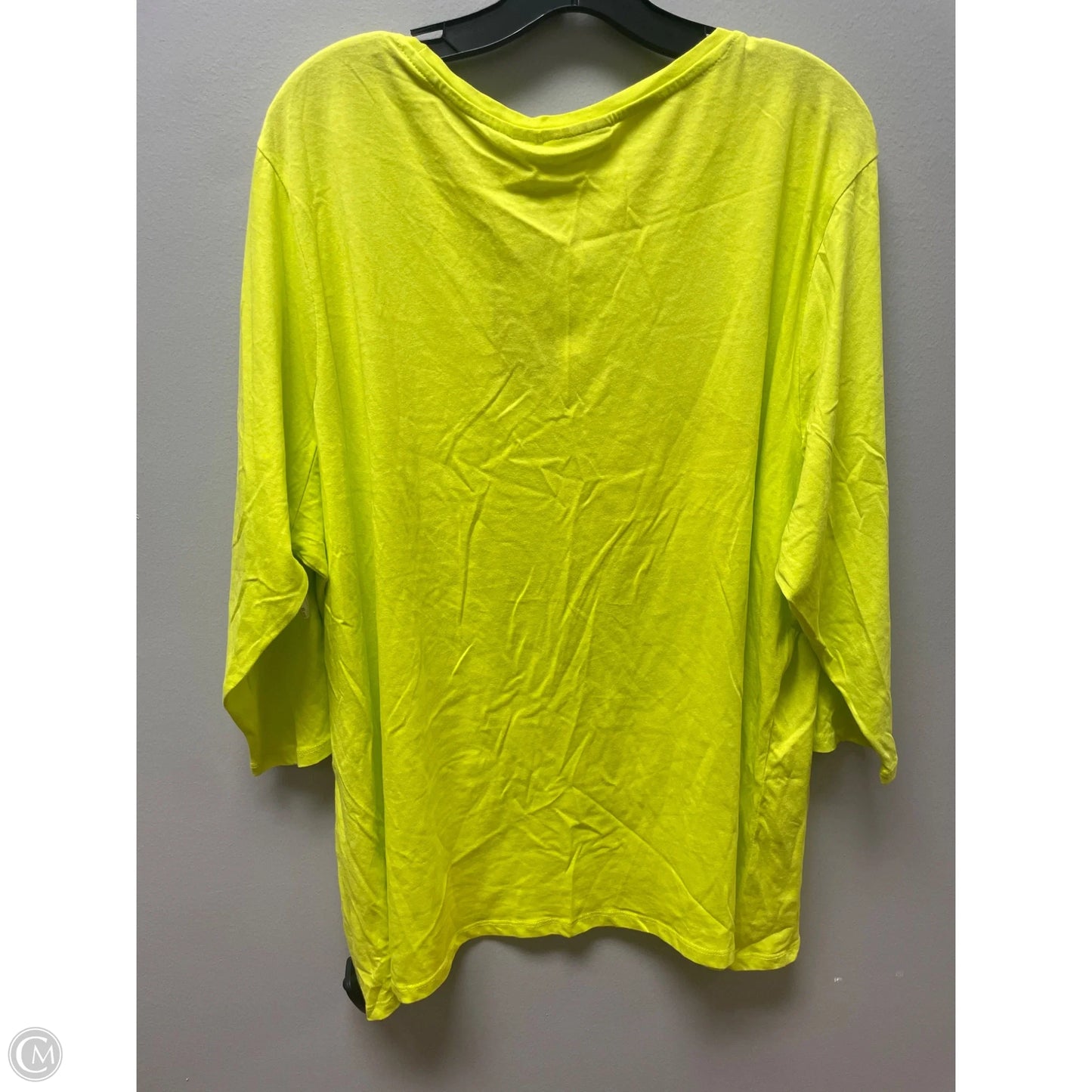 Top Short Sleeve Basic By Clothes Mentor In Chartreuse, Size: 3x
