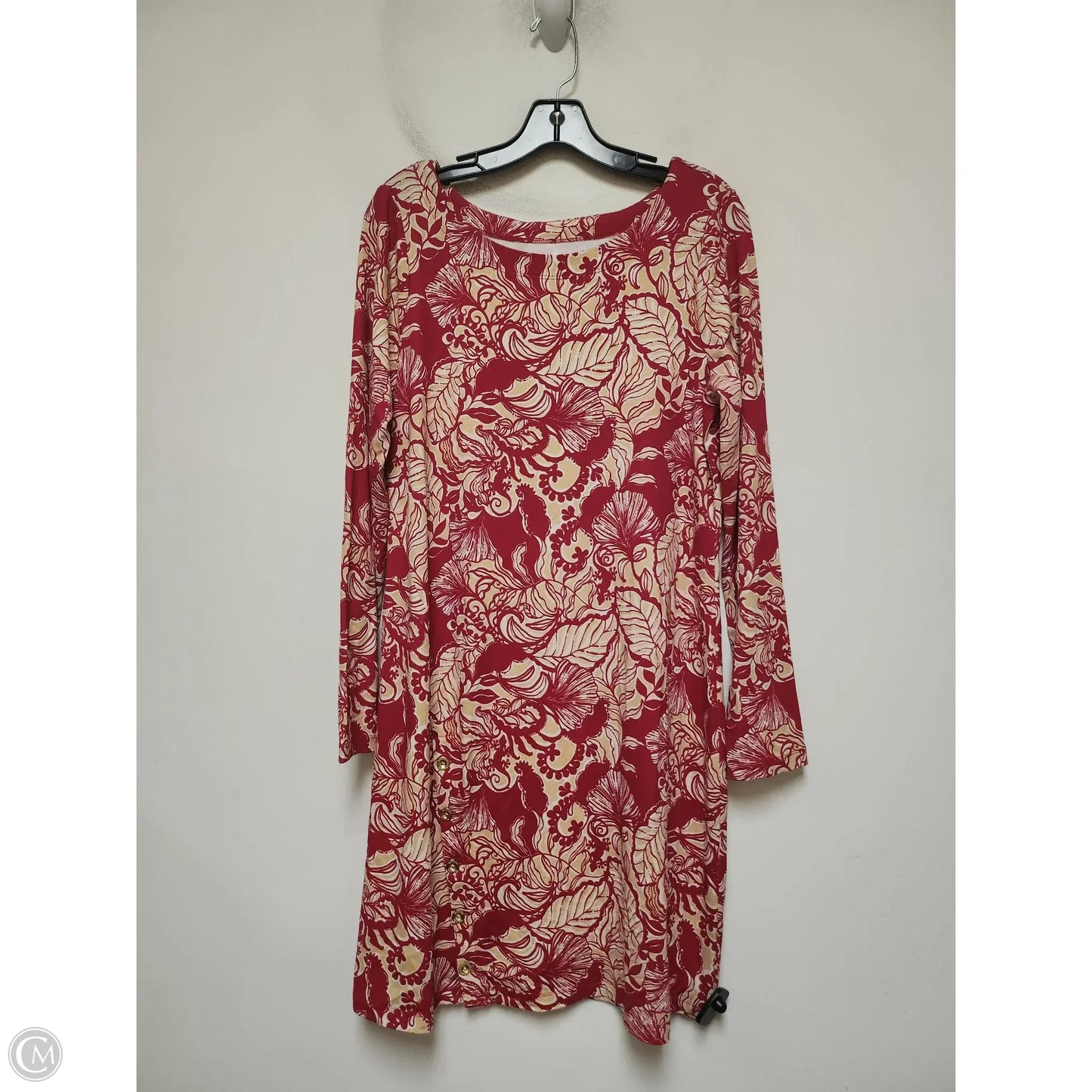 Dress Designer By Lilly Pulitzer In Pink & Tan, Size: L