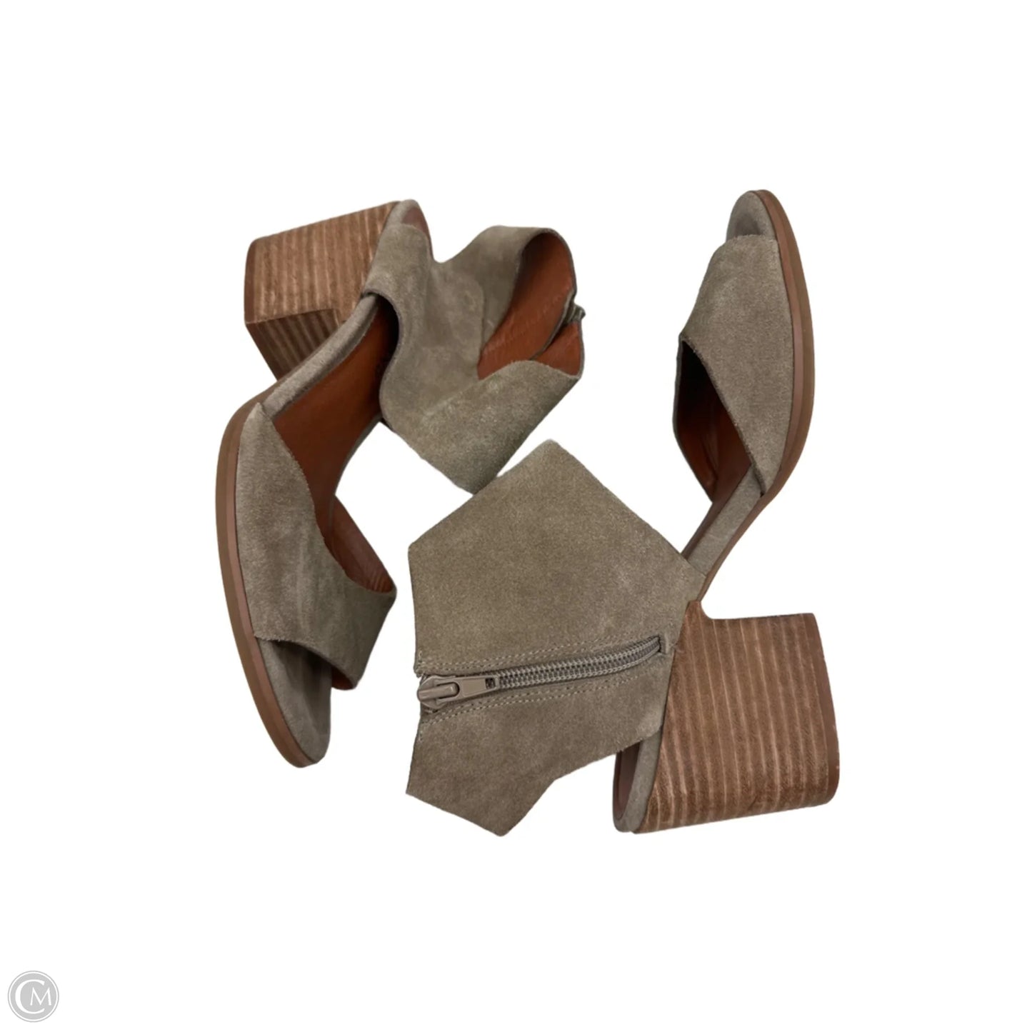 Sandals Heels Block By Lucky Brand In Taupe, Size: 8
