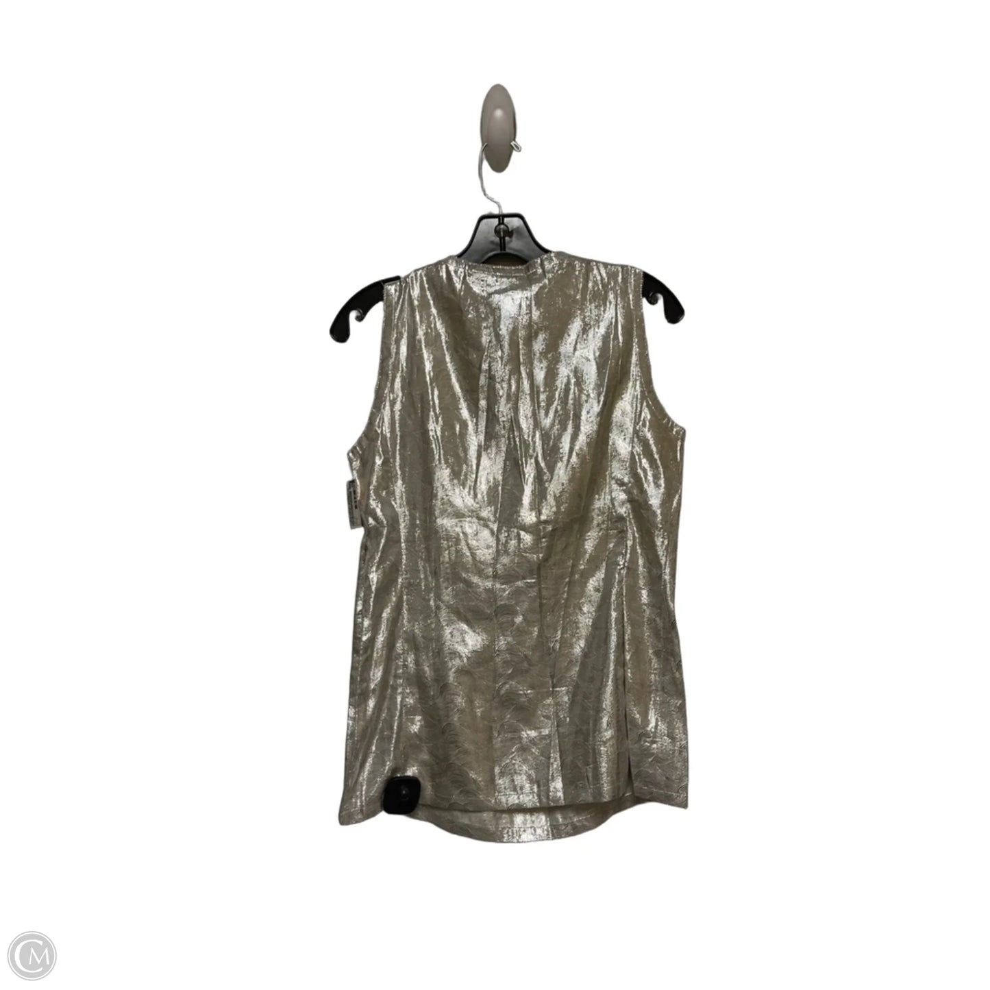 Top Sleeveless Designer By Tory Burch In Silver, Size: 6