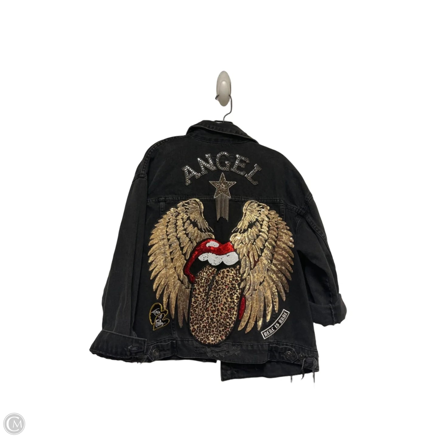 Jacket Denim By Forever 21 In Black Denim, Size: S