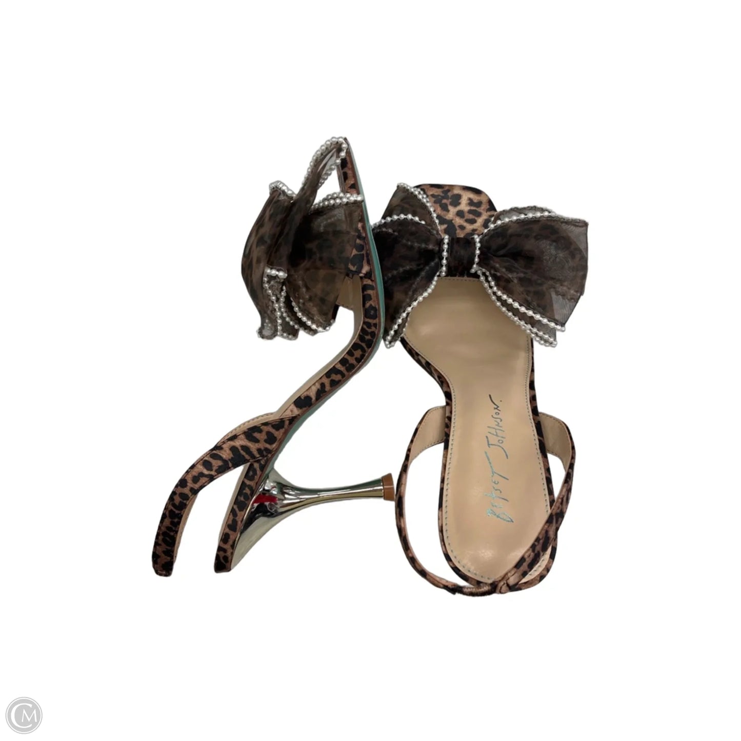 Sandals Heels Kitten By Betsey Johnson In Animal Print, Size: 9.5