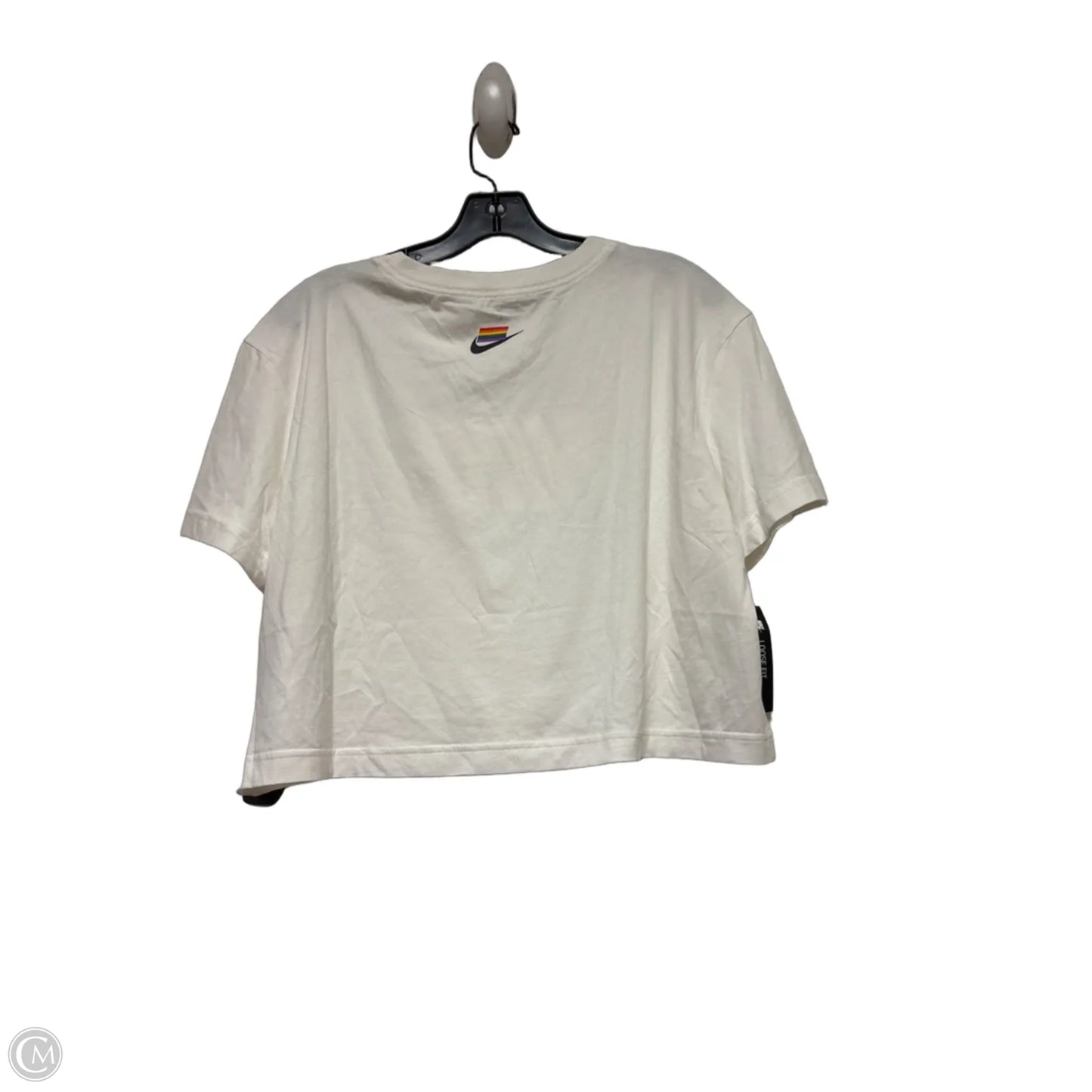 Top Short Sleeve By Nike Apparel In Rainbow Print, Size: M