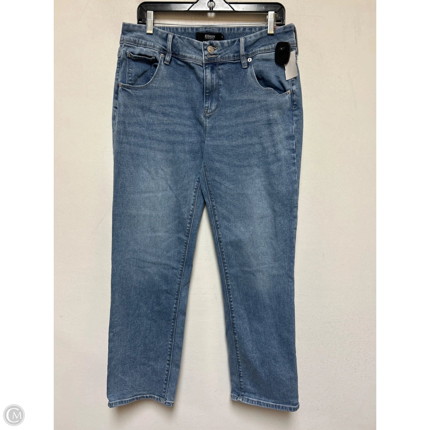 Jeans Straight By Hudson In Blue Denim, Size: 12