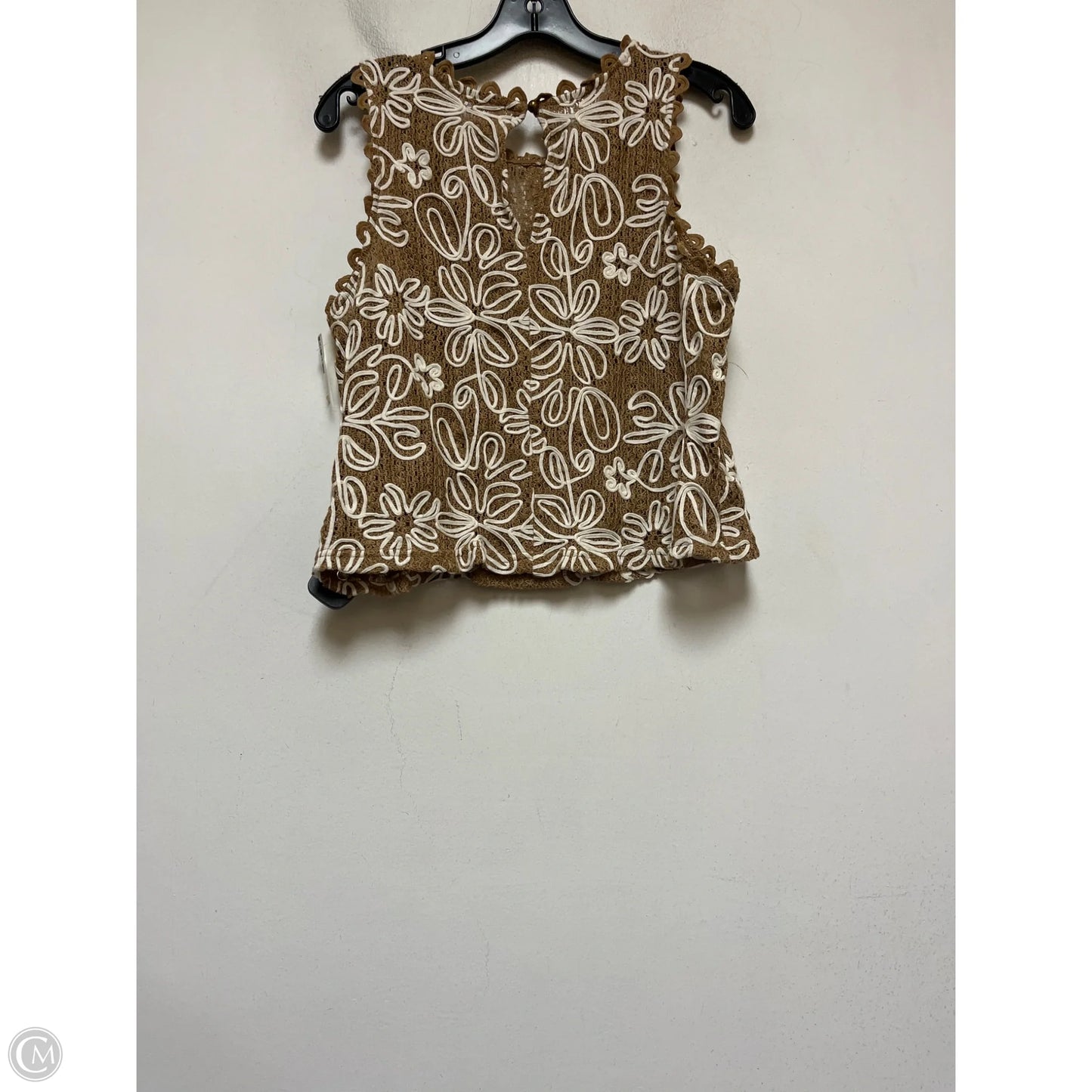 Tank Top By Solitaire In Brown & Cream, Size: L