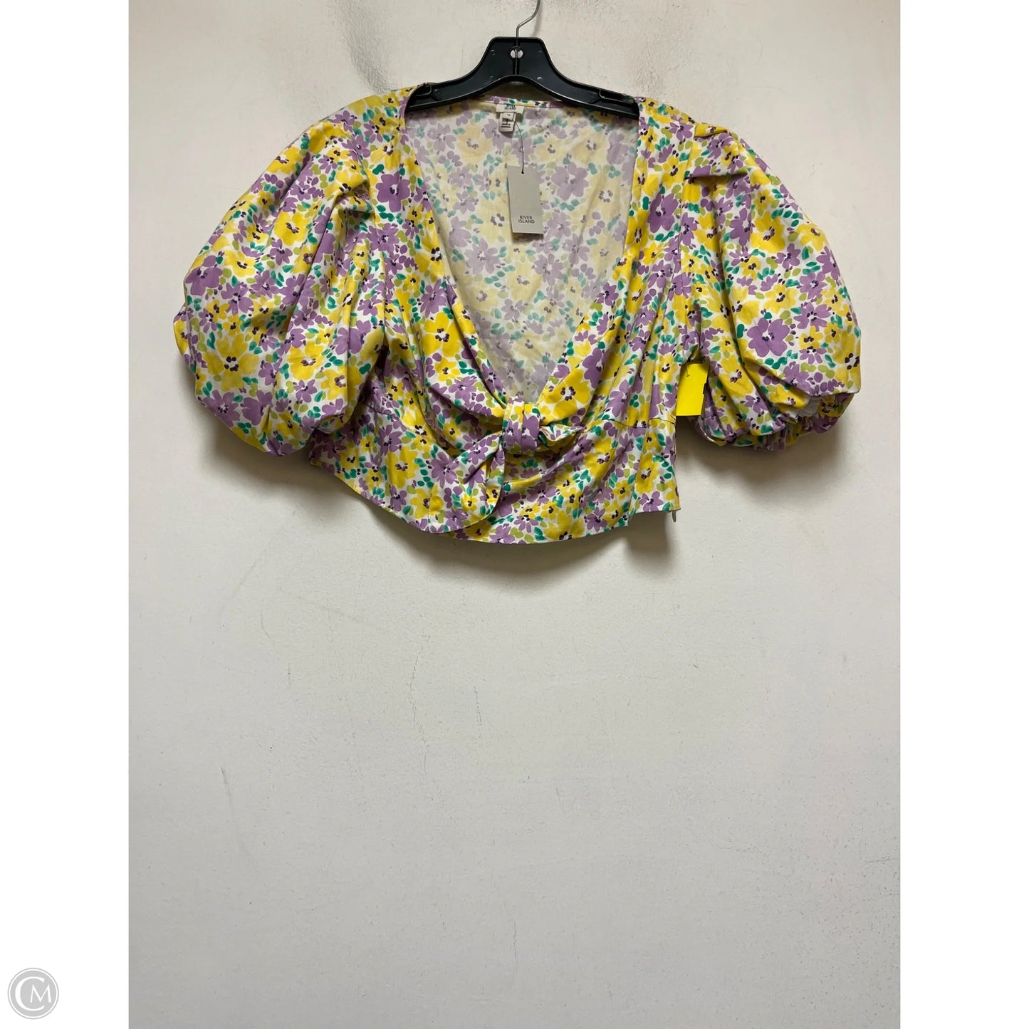 Top Short Sleeve By River Island In Floral Print, Size: Xl