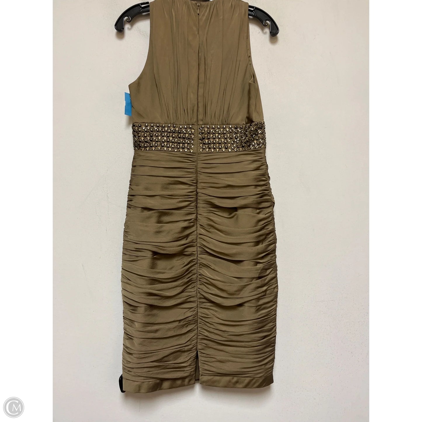 Dress Casual Midi By Carmen Marc Valvo In Gold, Size: S