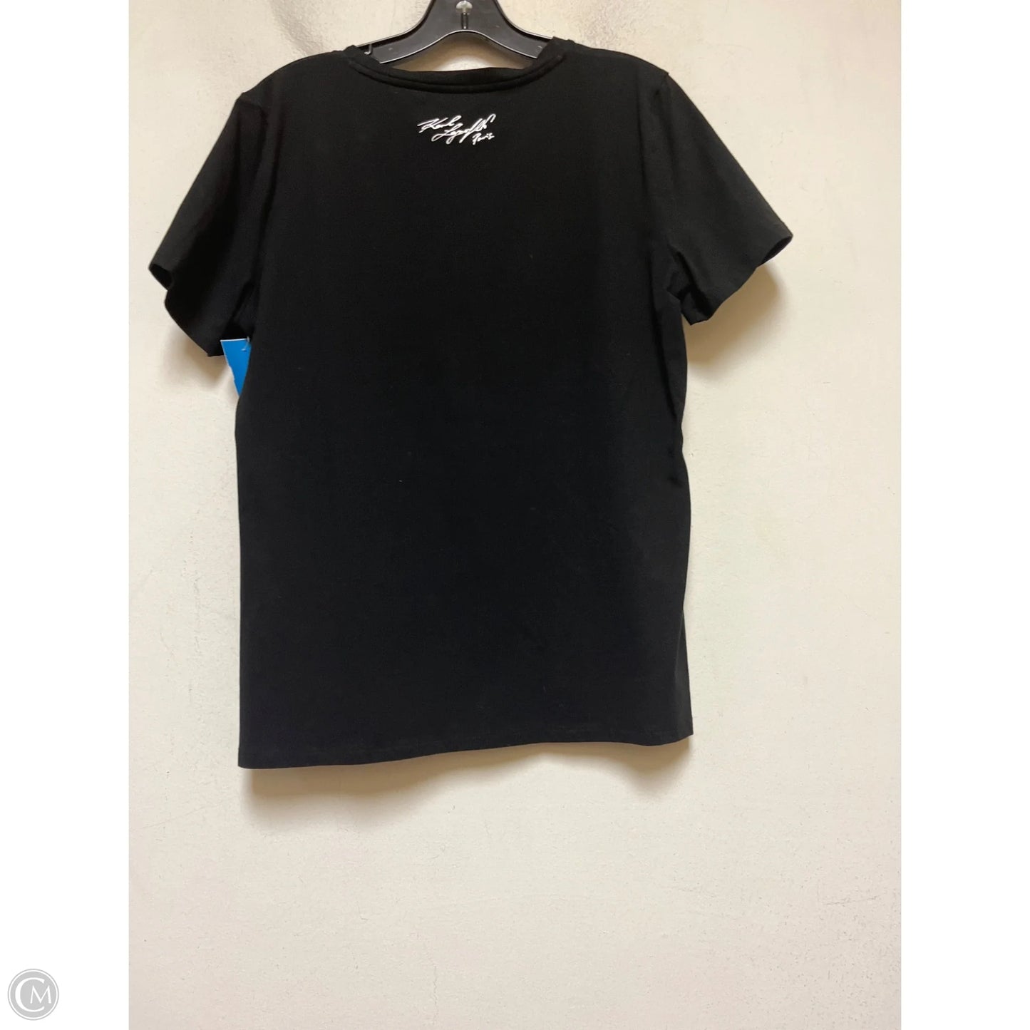 Top Short Sleeve Designer By Karl Lagerfeld In Black, Size: M