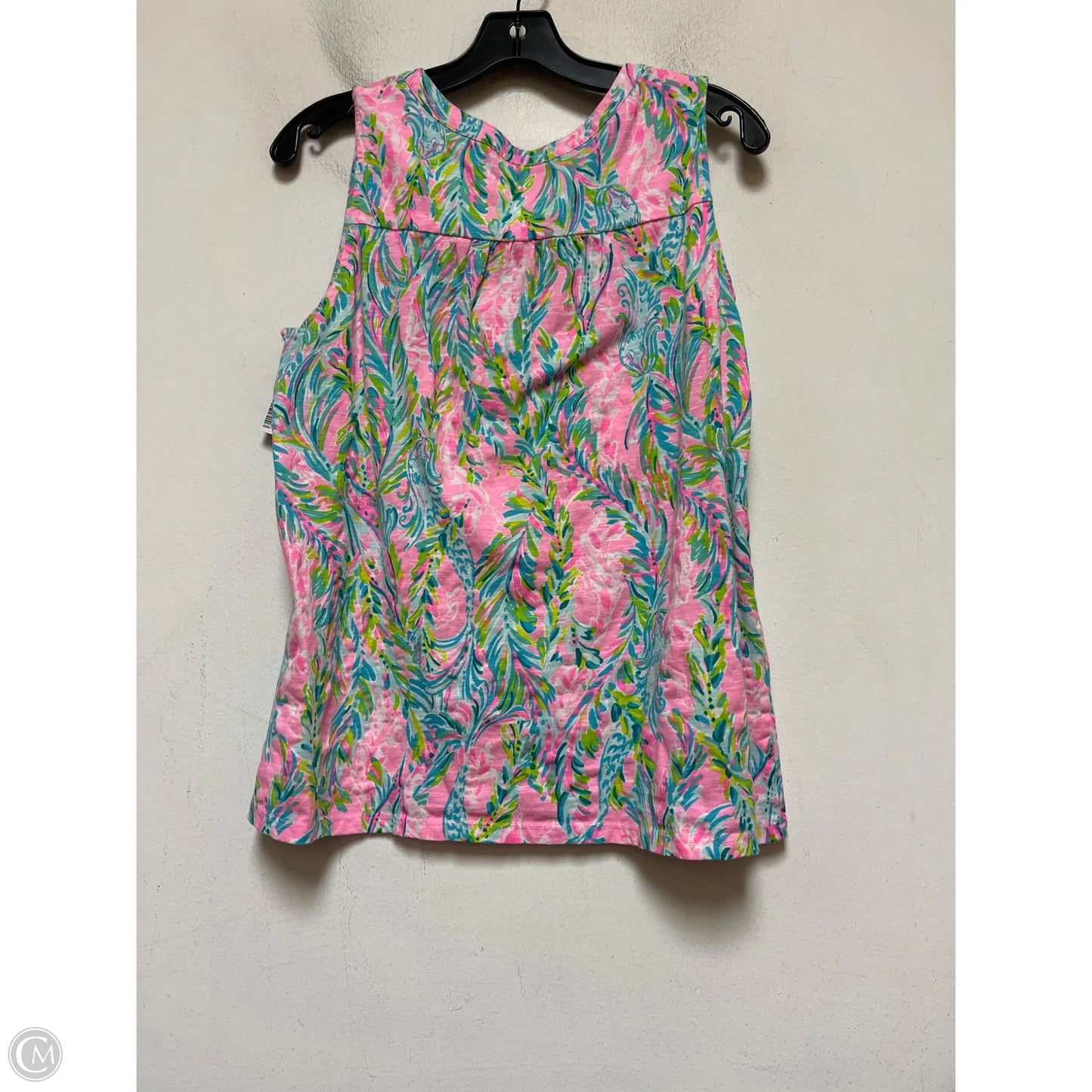 Tank Top Designer By Lilly Pulitzer In Green & Pink, Size: L