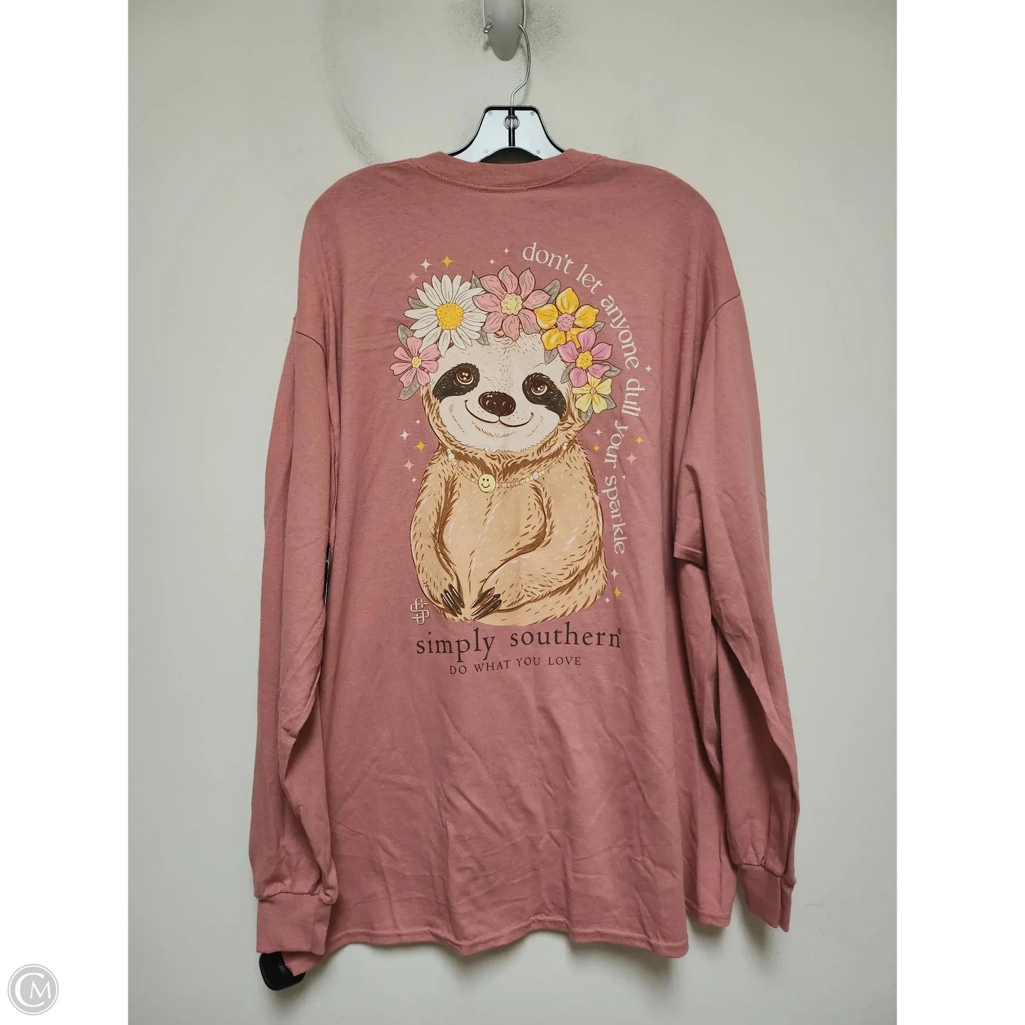 Top Long Sleeve By Simply Southern In Pink, Size: Xxl