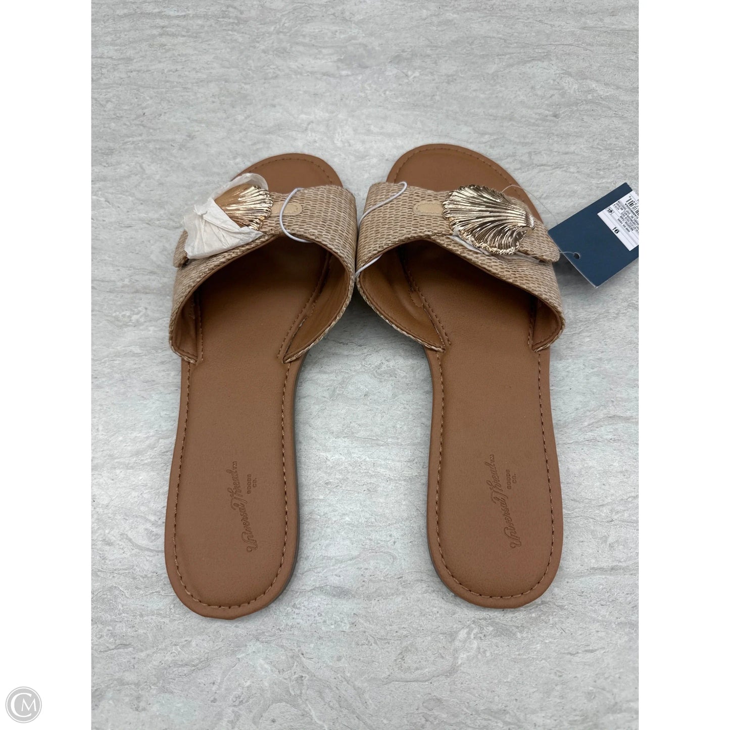 Sandals Flats By Universal Thread In Gold & Tan, Size: 9.5
