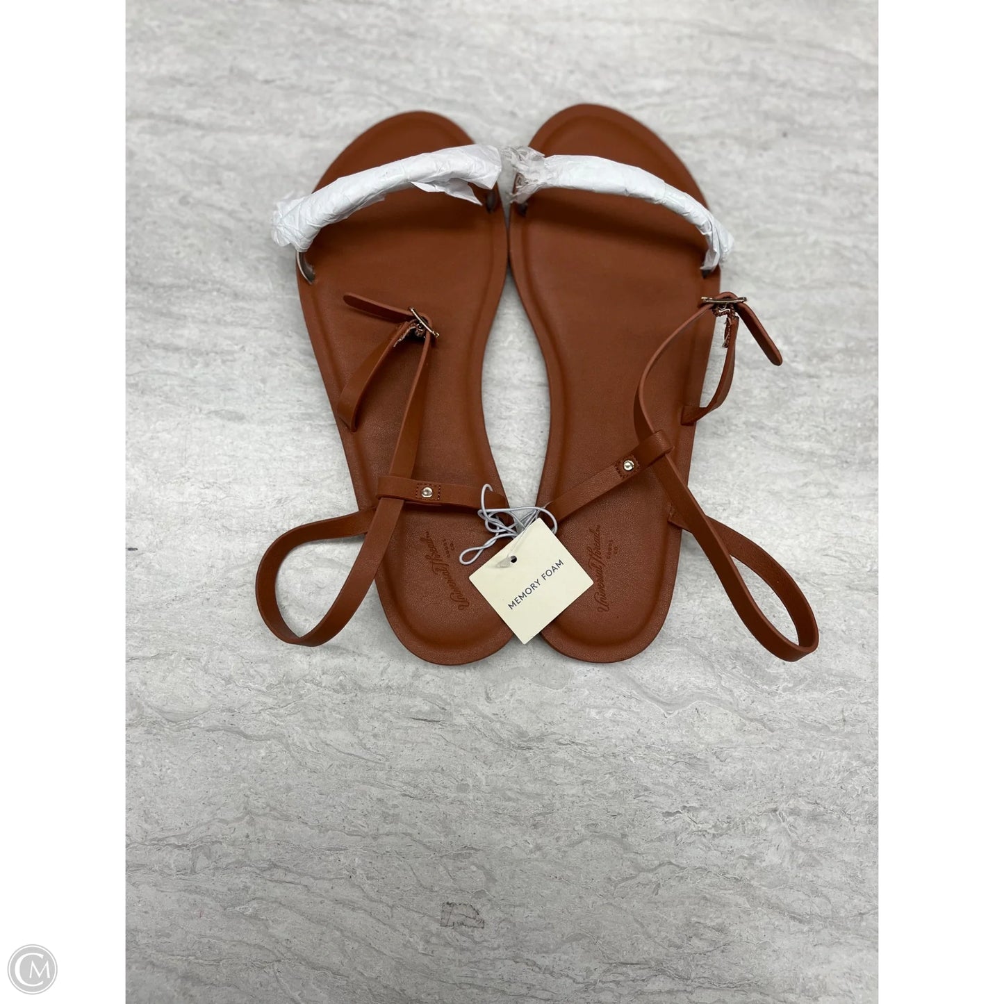 Sandals Flats By Universal Thread In Gold & Tan, Size: 9