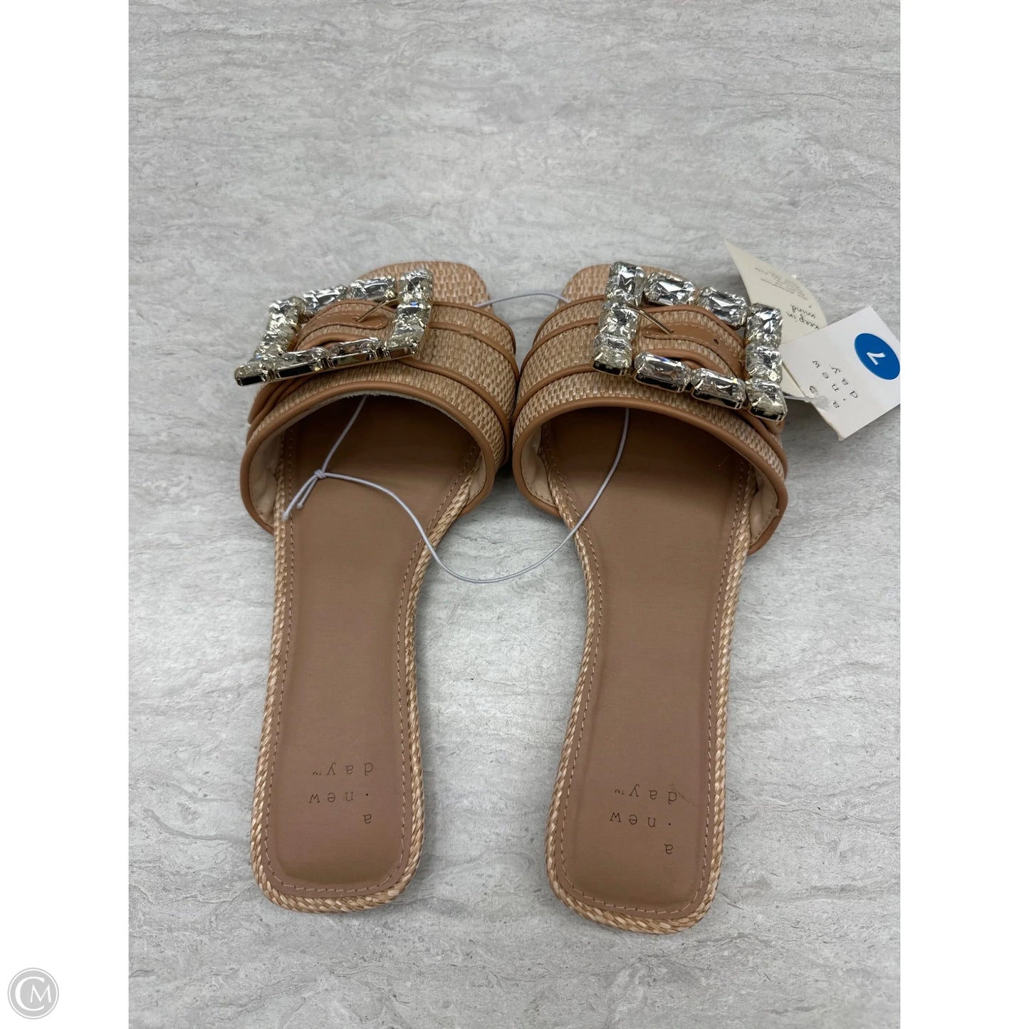 Sandals Flats By A New Day In Gold & Tan, Size: 7