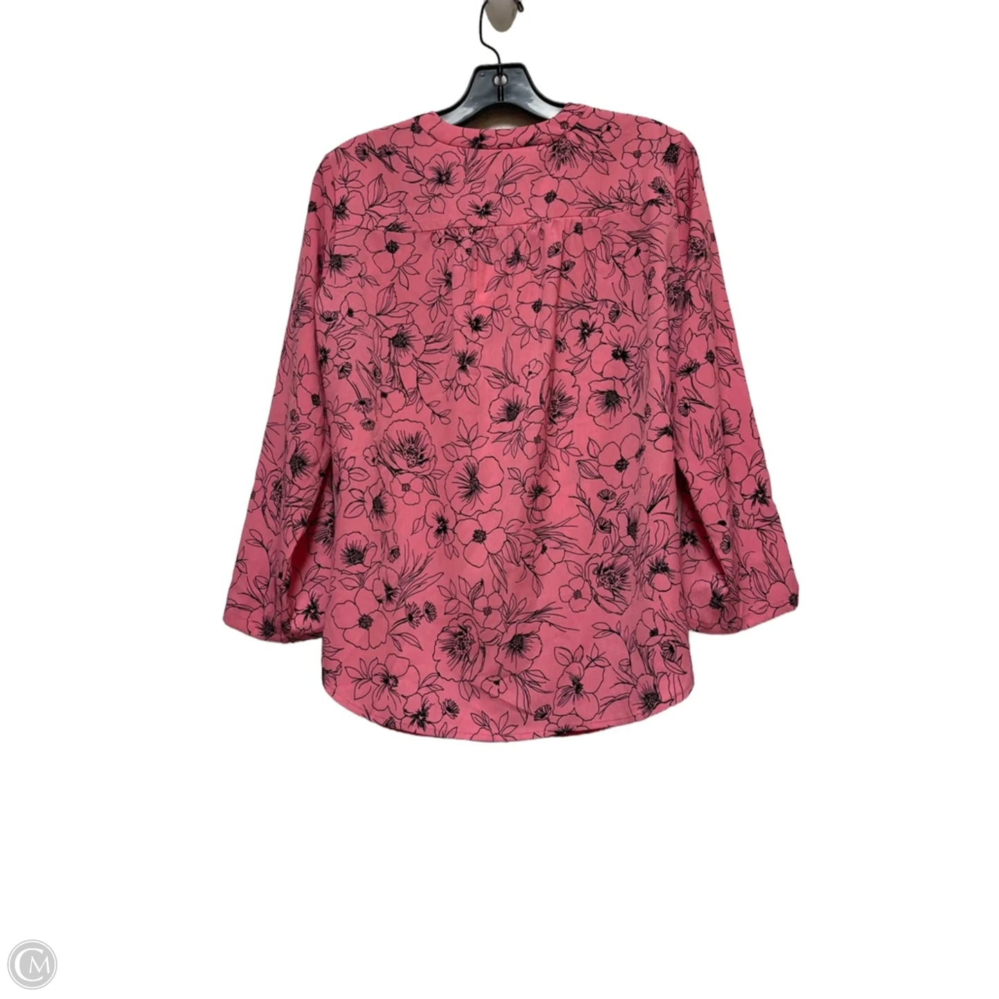 Top Long Sleeve By Anne Klein In Black & Pink, Size: Sp