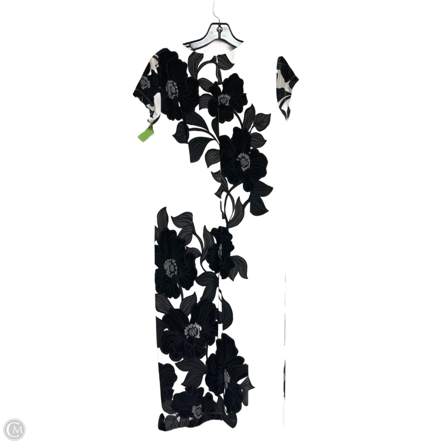 Dress Casual Midi By Maggy London In Grey & White, Size: M