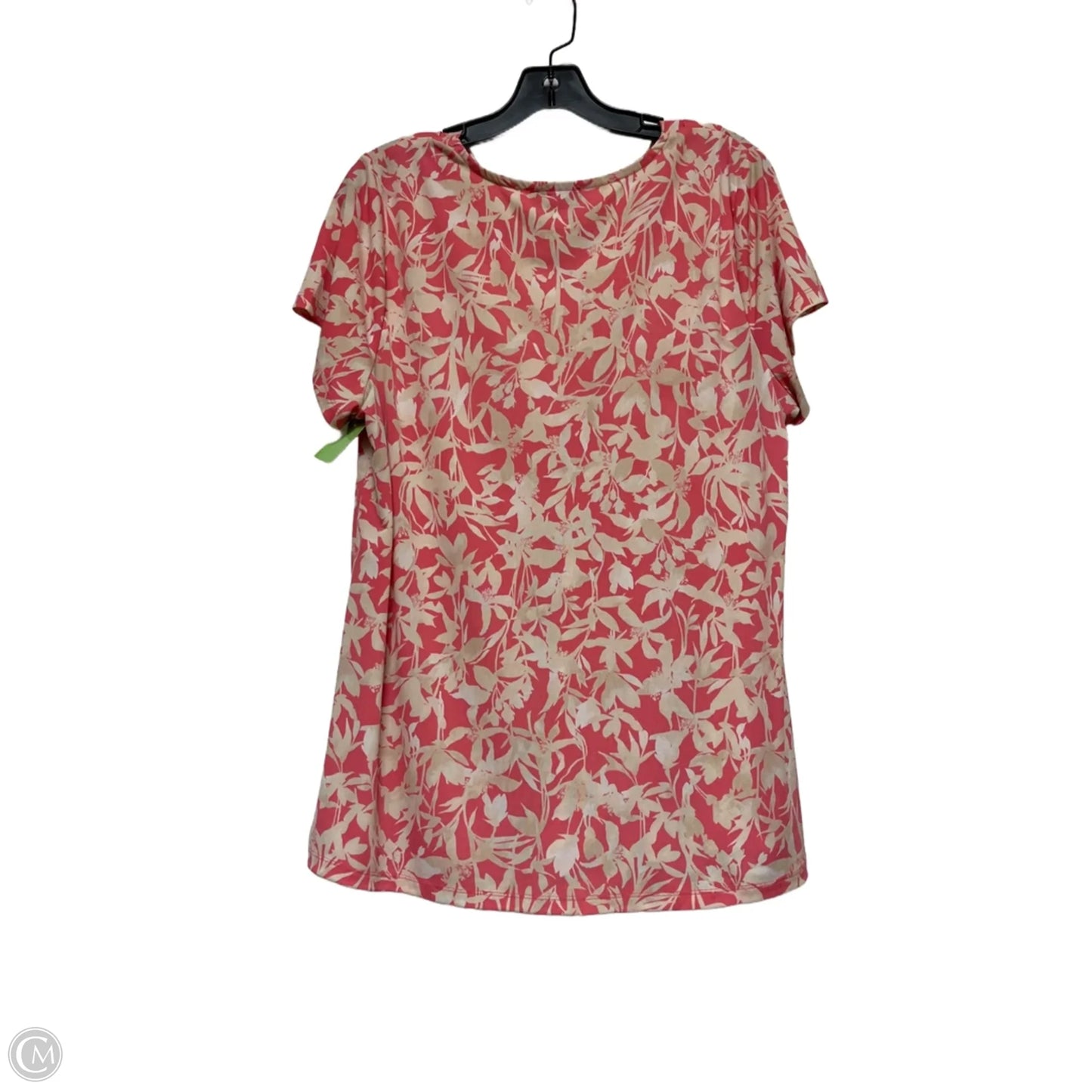 Top Short Sleeve By Lane Bryant In Cream & Pink, Size: Xl