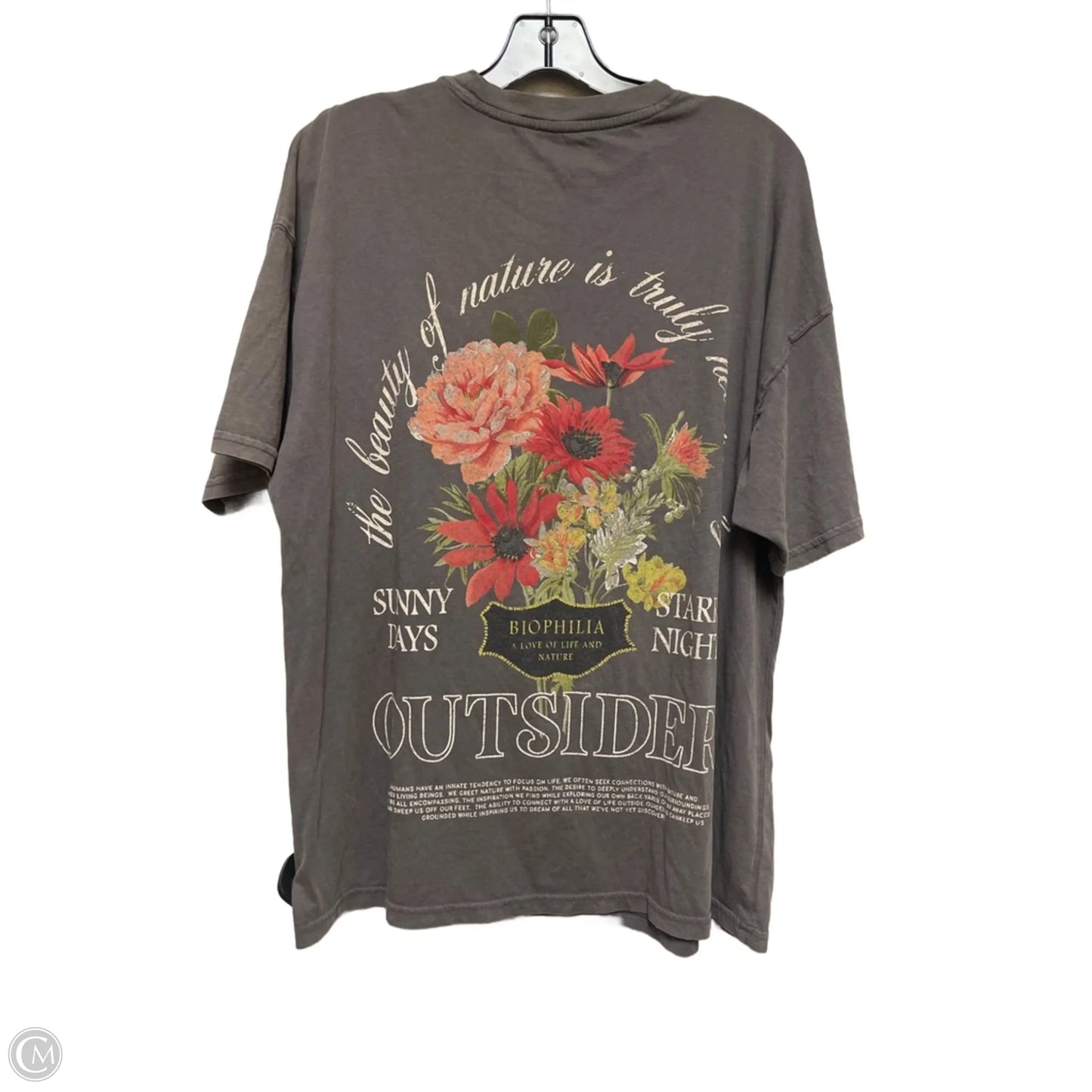 Top Short Sleeve Basic By Arizona In Grey, Size: M