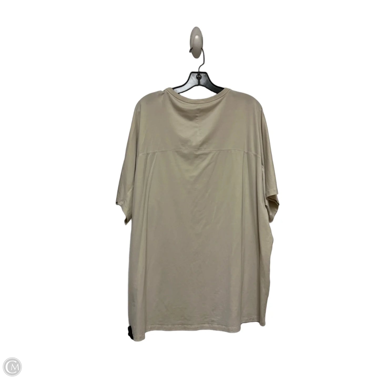 Athletic Top Short Sleeve By Lululemon In Beige, Size: Xl
