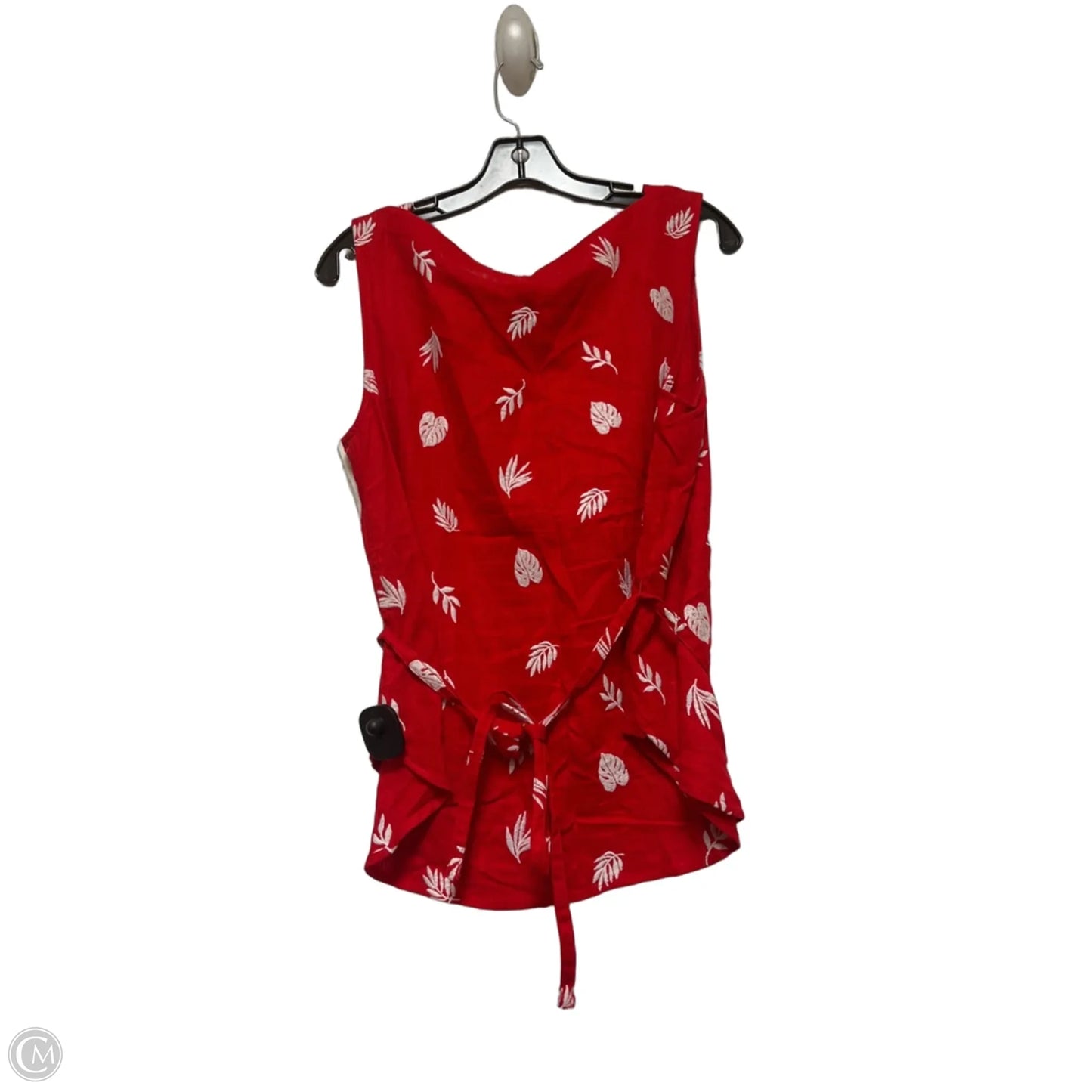 Top Sleeveless By Ann Taylor In Red & White, Size: L