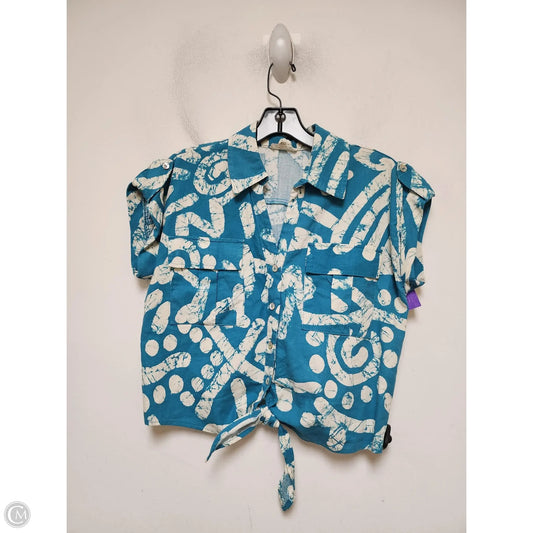 Top Short Sleeve By Haute Hippie In Blue & White, Size: S