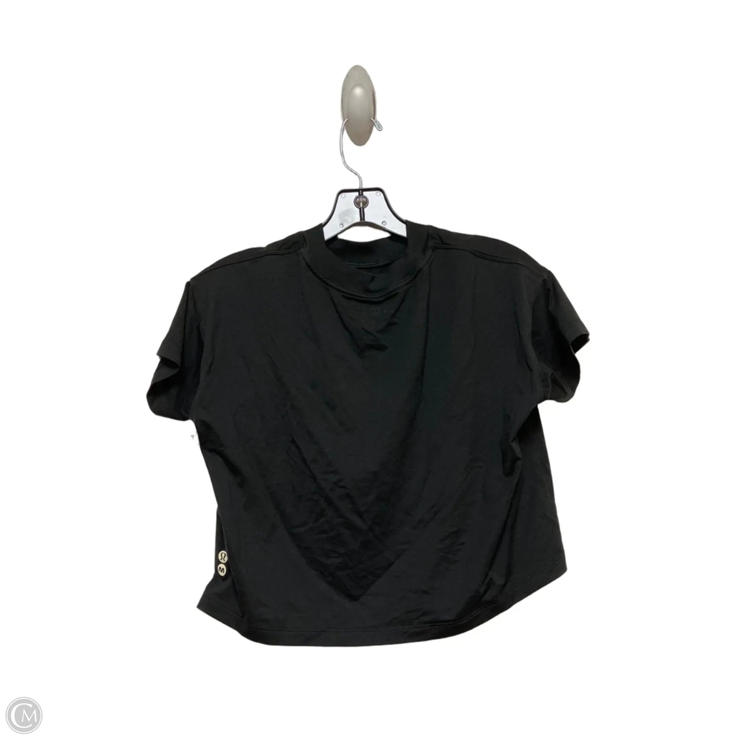 Athletic Top Short Sleeve By Lululemon In Black, Size: S