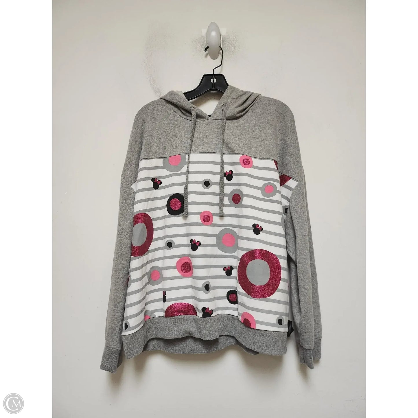 Sweatshirt Hoodie By Disney Store In Grey & Pink, Size: Xxl