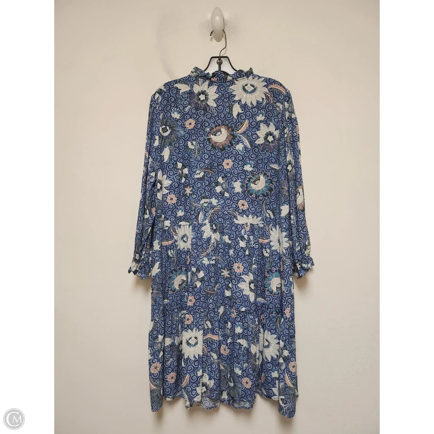 Dress Casual Midi By Loft In Blue, Size: Xl