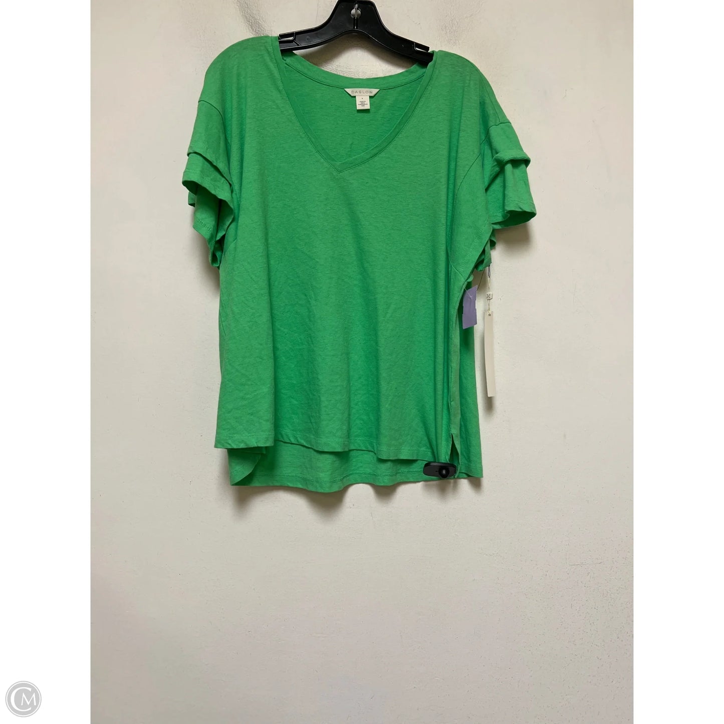 Top Short Sleeve Basic By Caslon In Green, Size: L