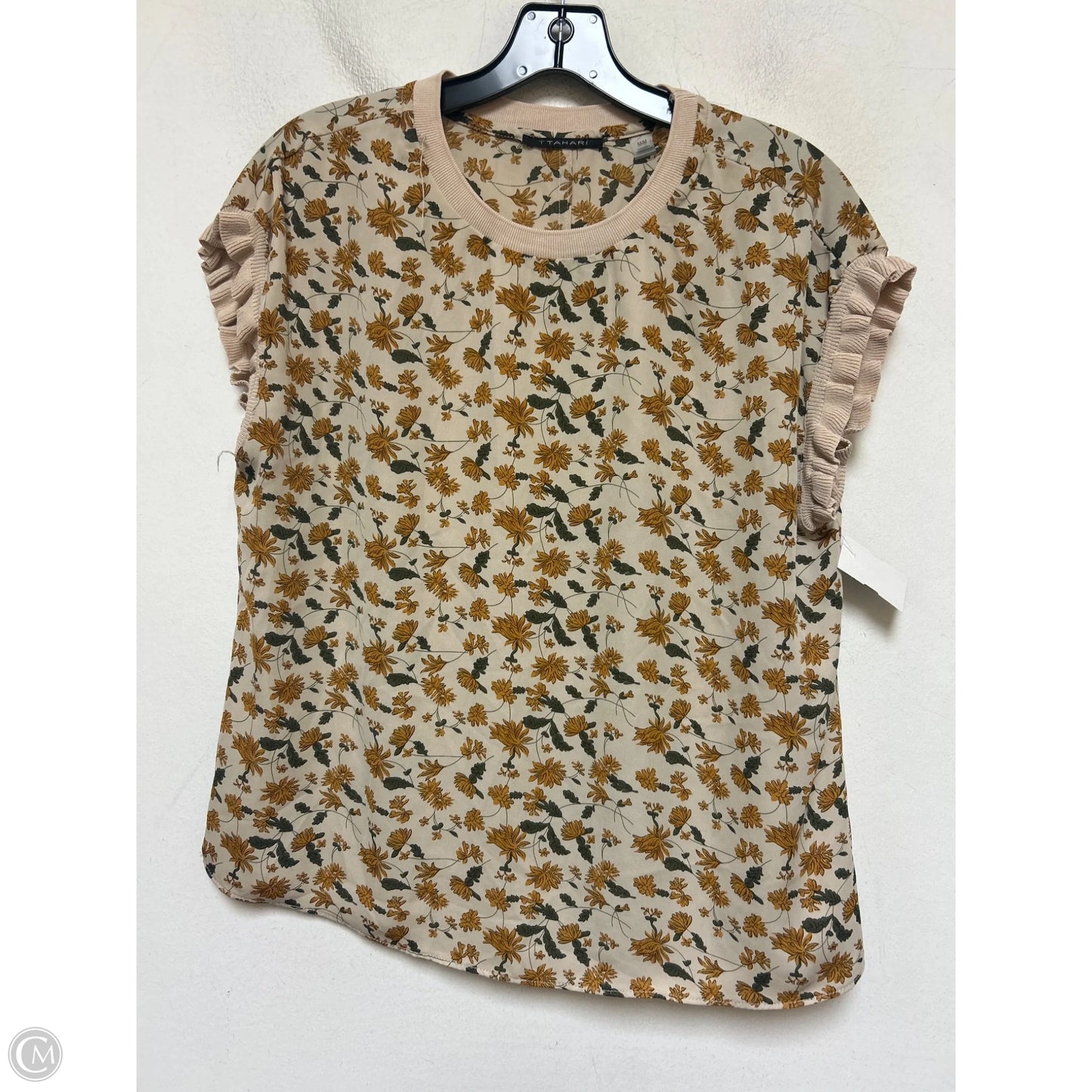 Top Short Sleeve By T Tahari In Tan, Size: M