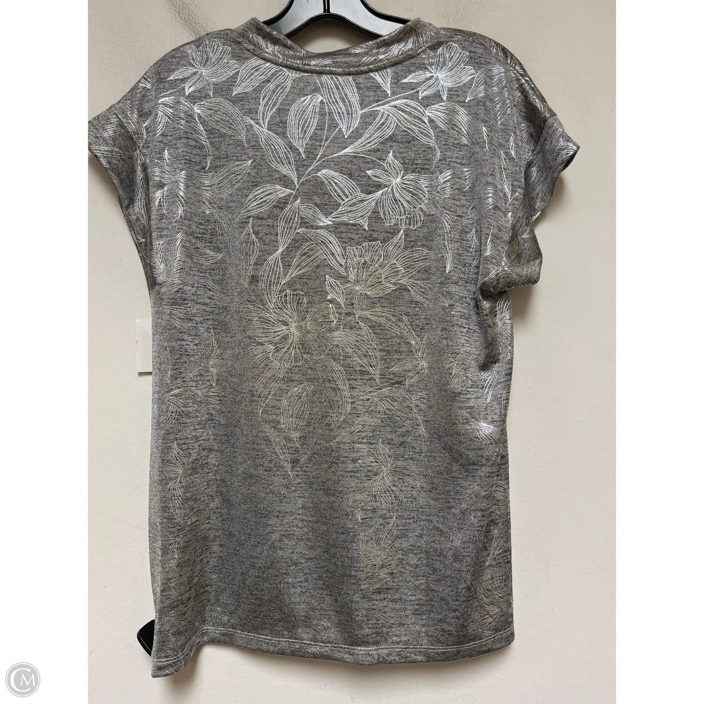 Top Short Sleeve By Anne Klein In Silver, Size: S