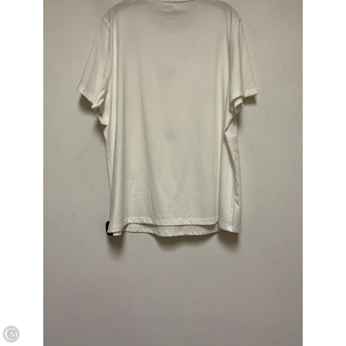 Top Short Sleeve By Clothes Mentor In Silver & White, Size: 2x