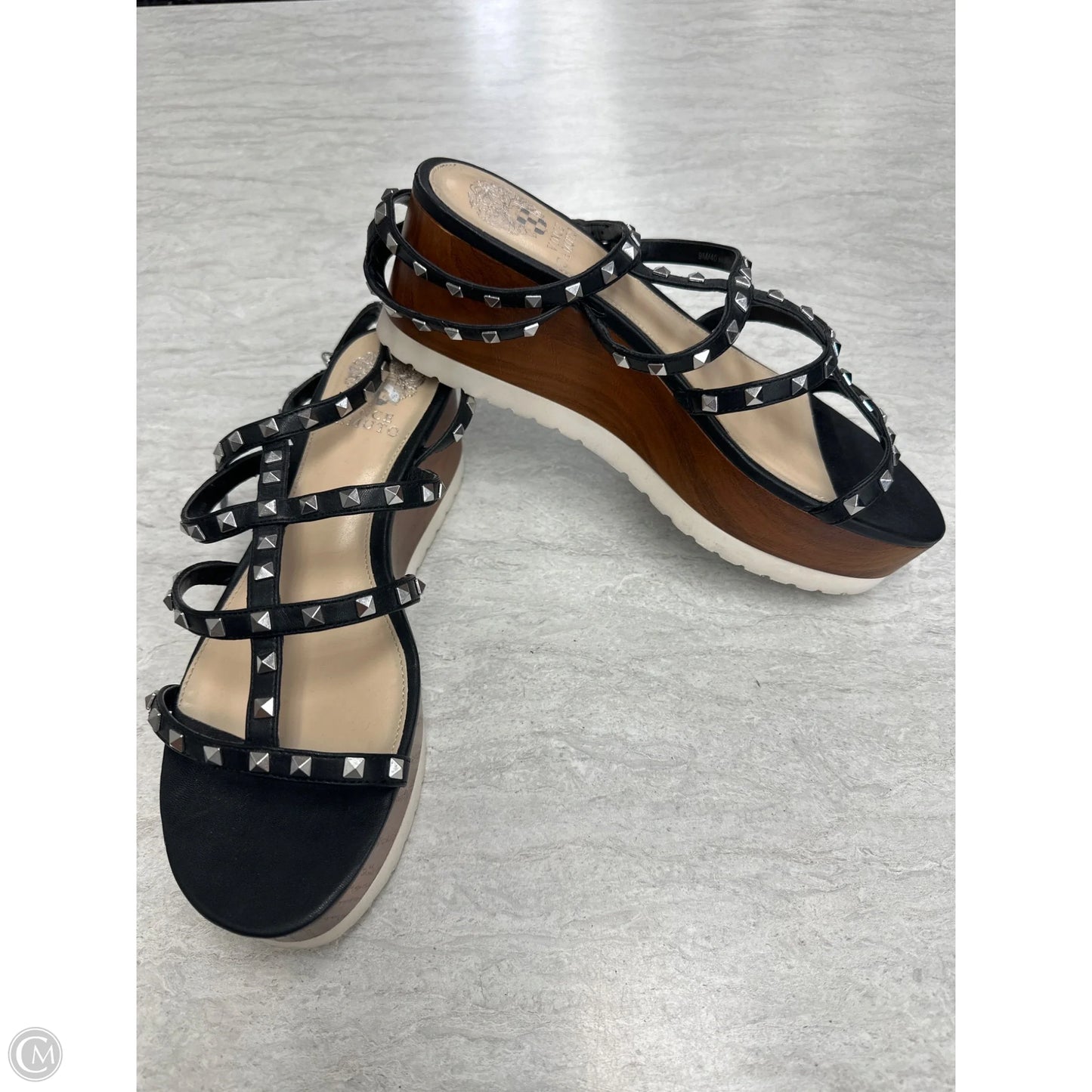 Sandals Heels Platform By Vince Camuto In Black, Size: 9