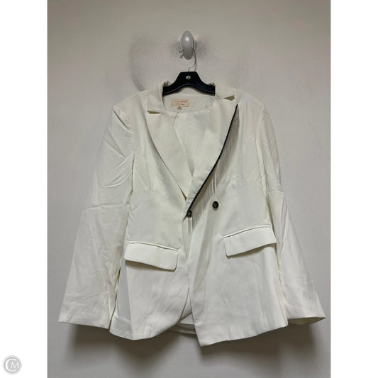 Blazer By Clothes Mentor In White, Size: M