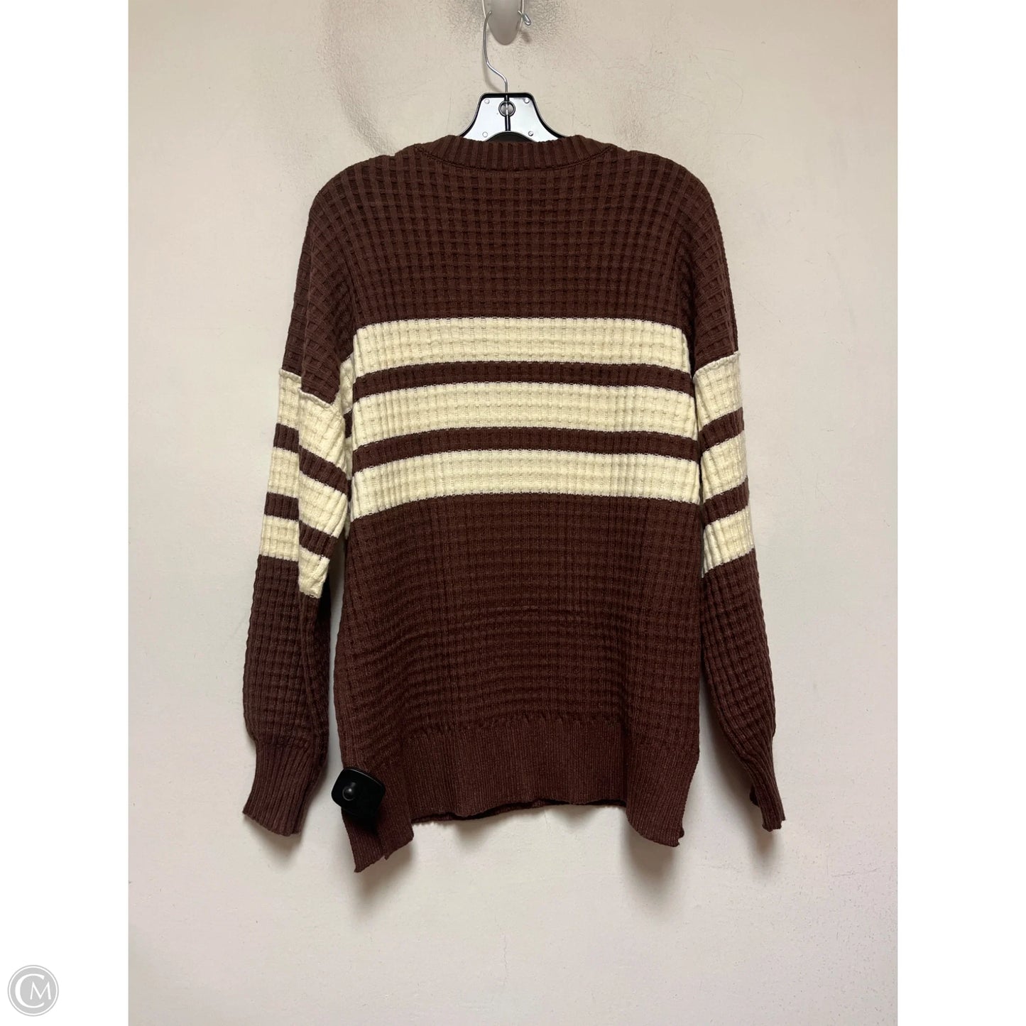 Sweater By Clothes Mentor In Brown & Cream, Size: L