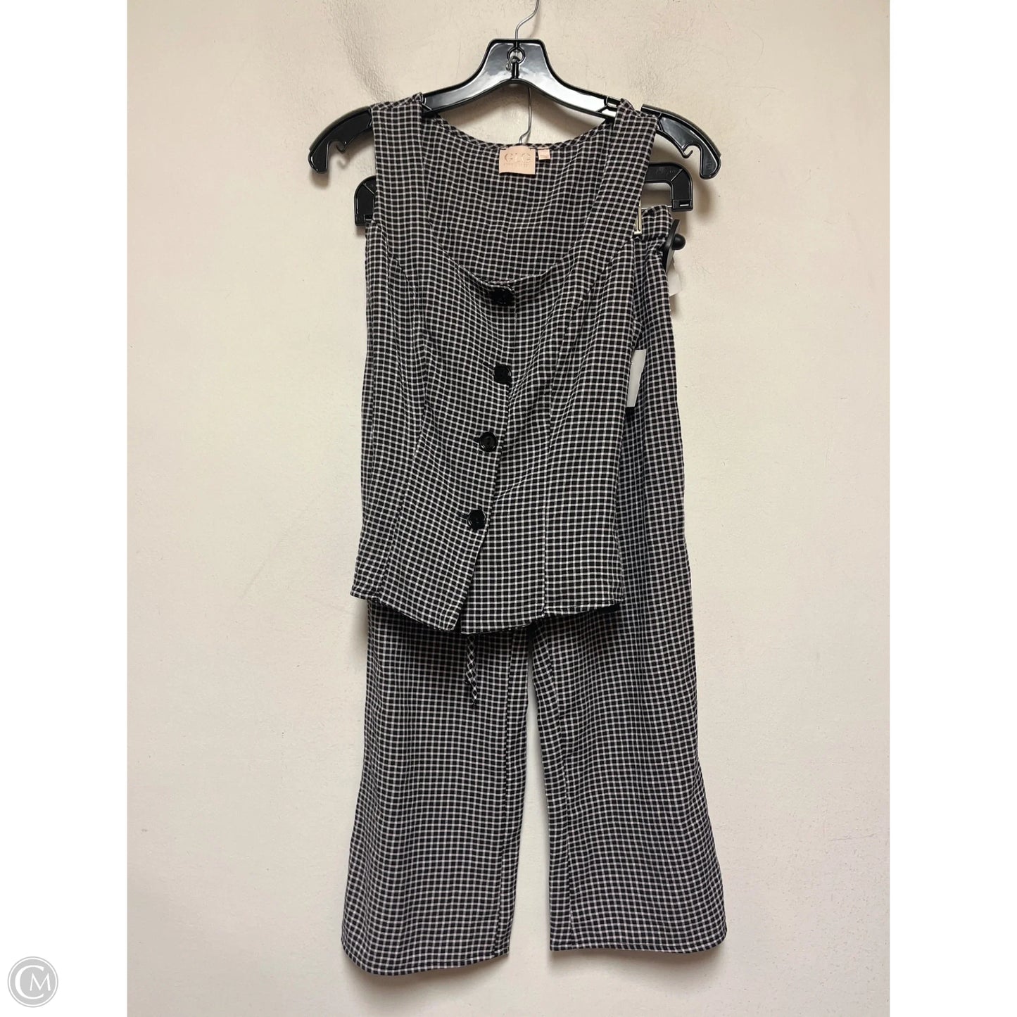 Pants Set 2pc By Good Luck Gem In Plaid Pattern, Size: S