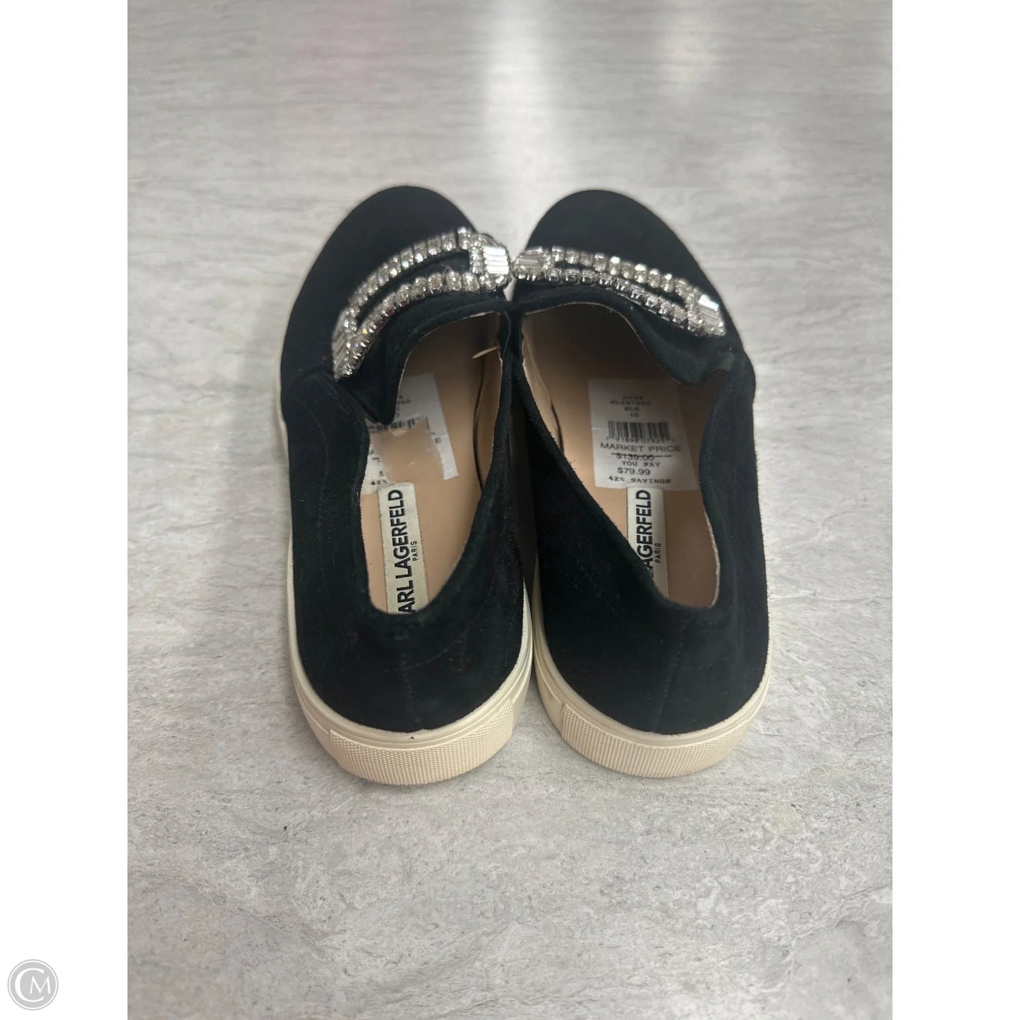 Shoes Designer By Karl Lagerfeld In Black, Size: 10