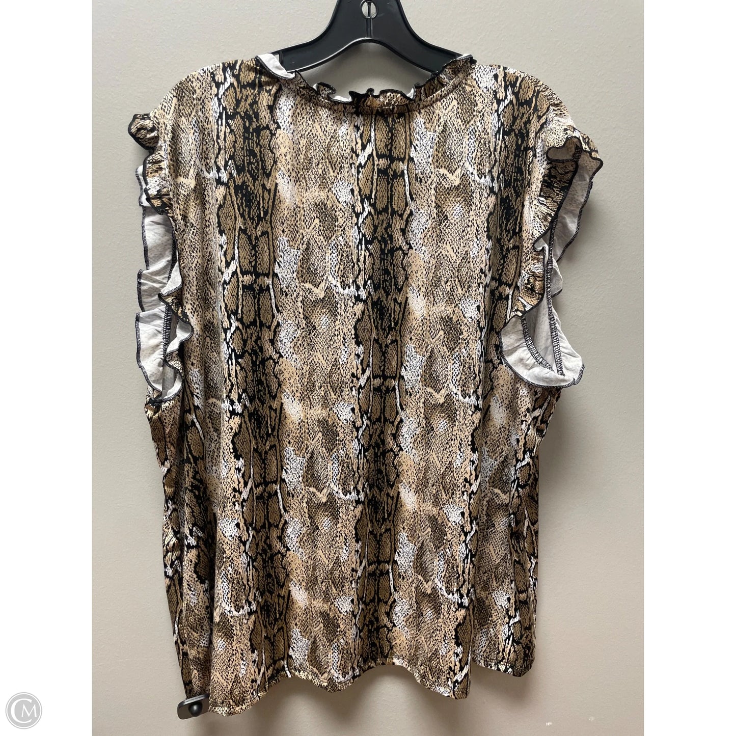 Top Short Sleeve By Notations In Snakeskin Print, Size: 3x
