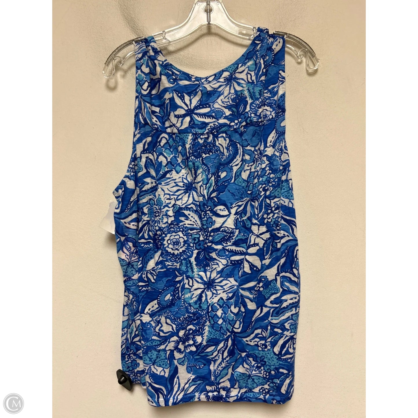 Top Sleeveless Designer By Lilly Pulitzer In Blue & White, Size: Xxl