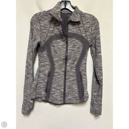 Athletic Jacket By Lululemon In Grey & Purple, Size: S