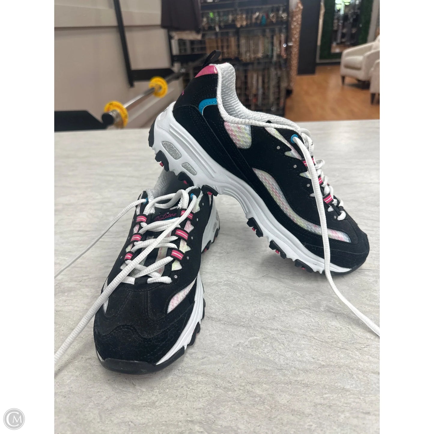Shoes Athletic By Skechers In Rainbow Print, Size: 8.5