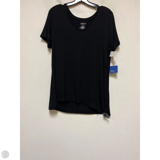 Top Short Sleeve Basic By Apt 9 In Black, Size: L