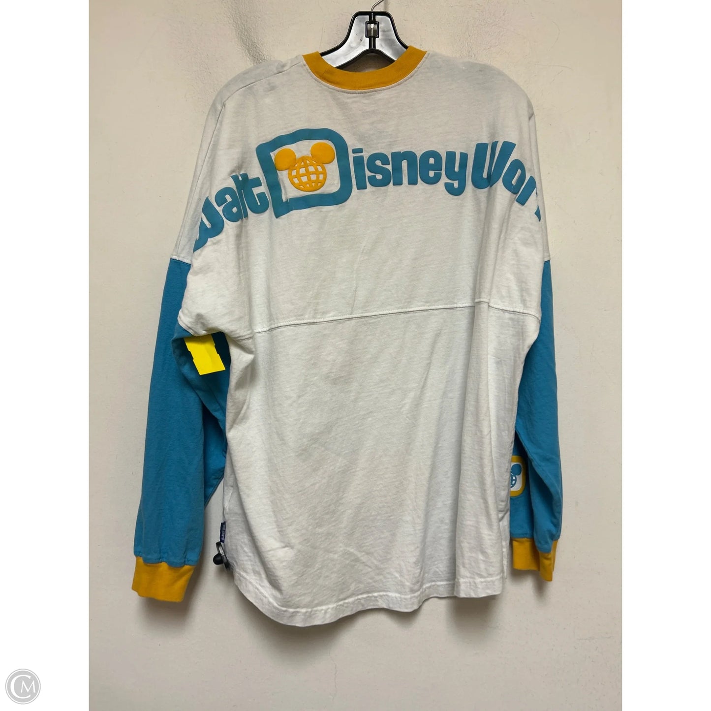 Top Long Sleeve By Disney In Blue & Yellow, Size: L