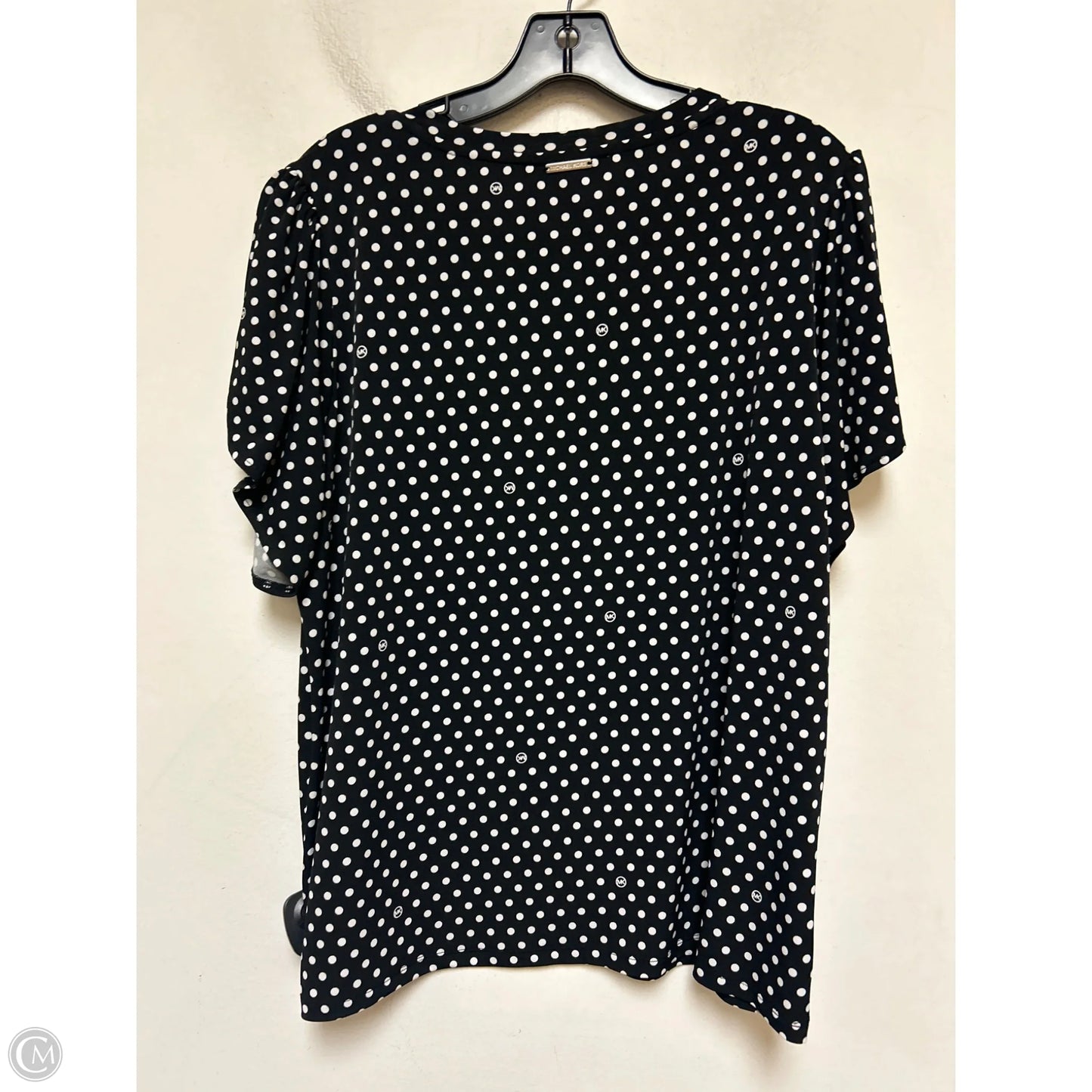 Top Short Sleeve By Michael By Michael Kors In Polkadot Pattern, Size: L