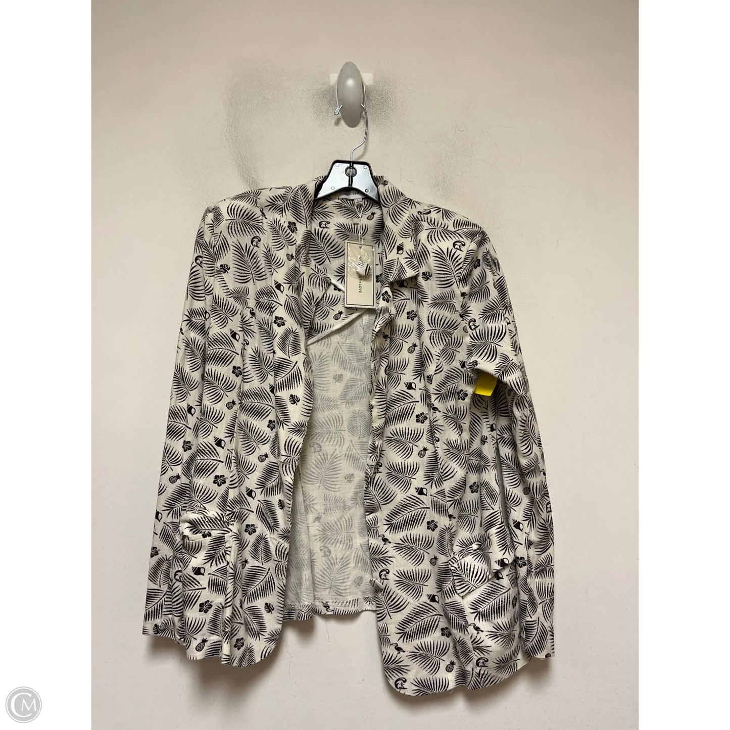 Blazer By Clothes Mentor In Tropical Print, Size: L