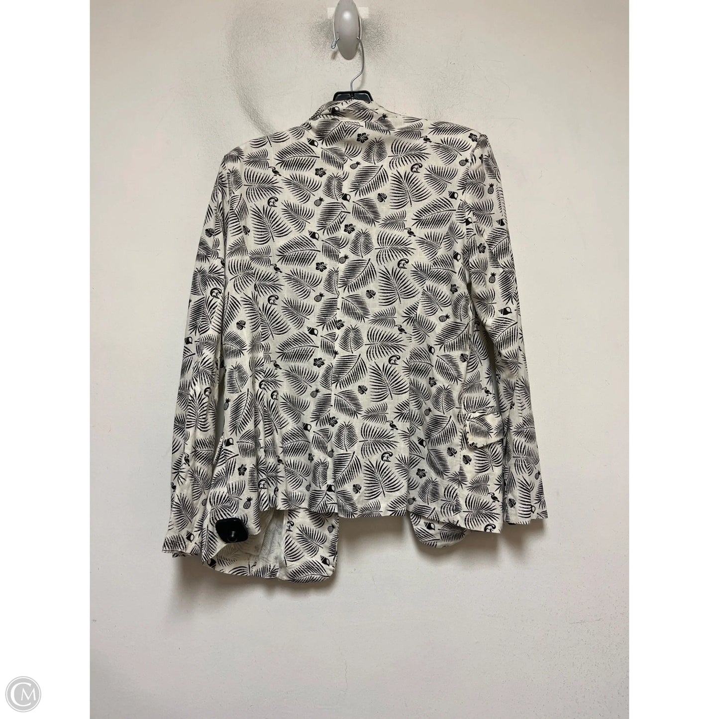 Blazer By Clothes Mentor In Tropical Print, Size: L