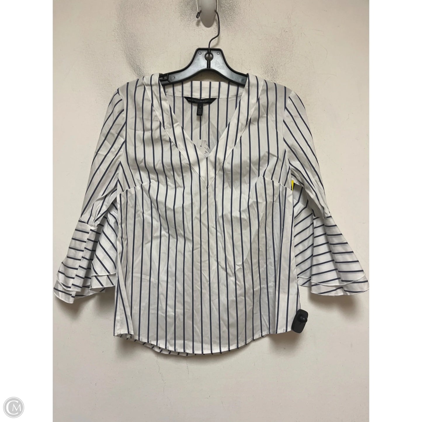Top Short Sleeve By White House Black Market In Striped Pattern, Size: Xs