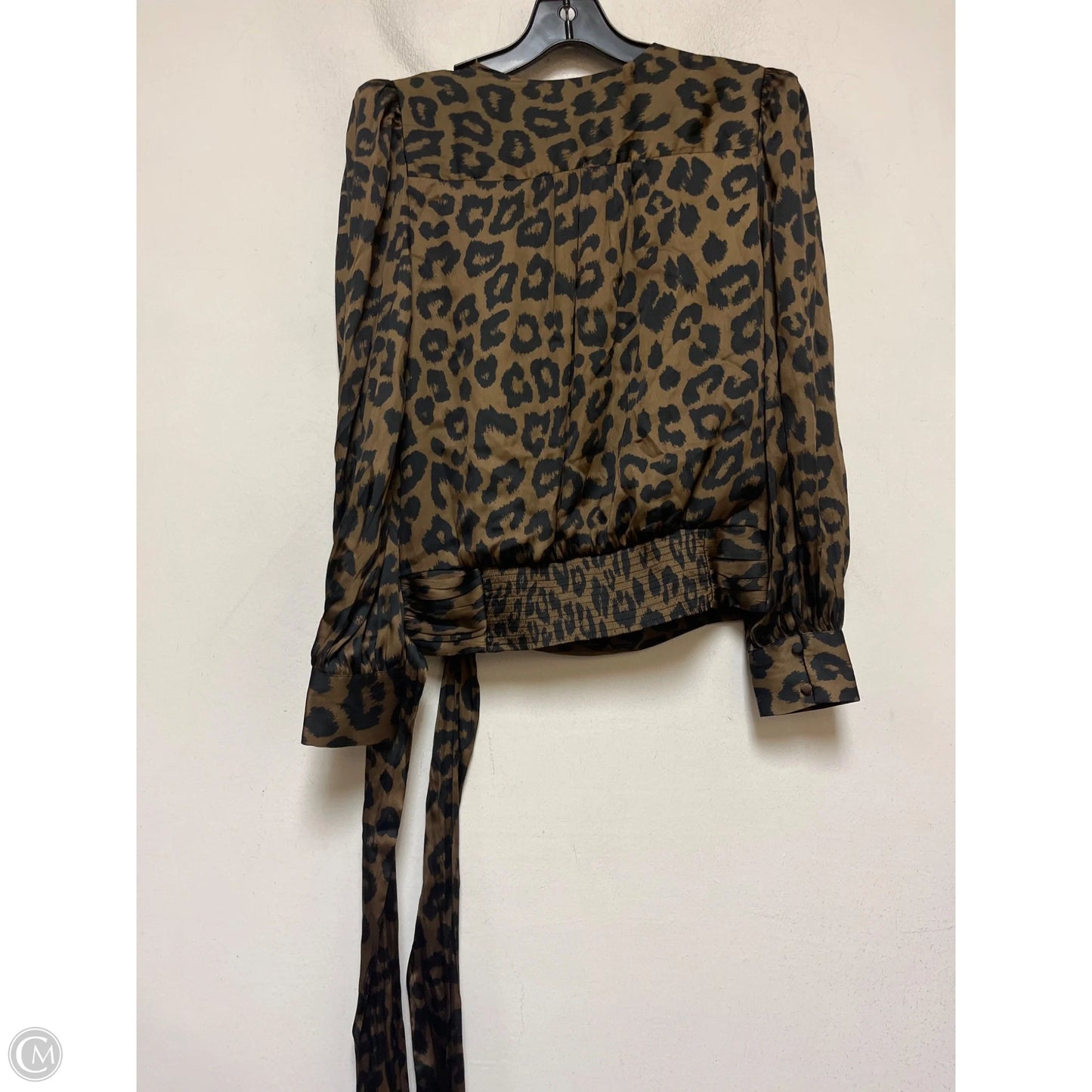 Top Long Sleeve By Banana Republic In Animal Print, Size: Xxs